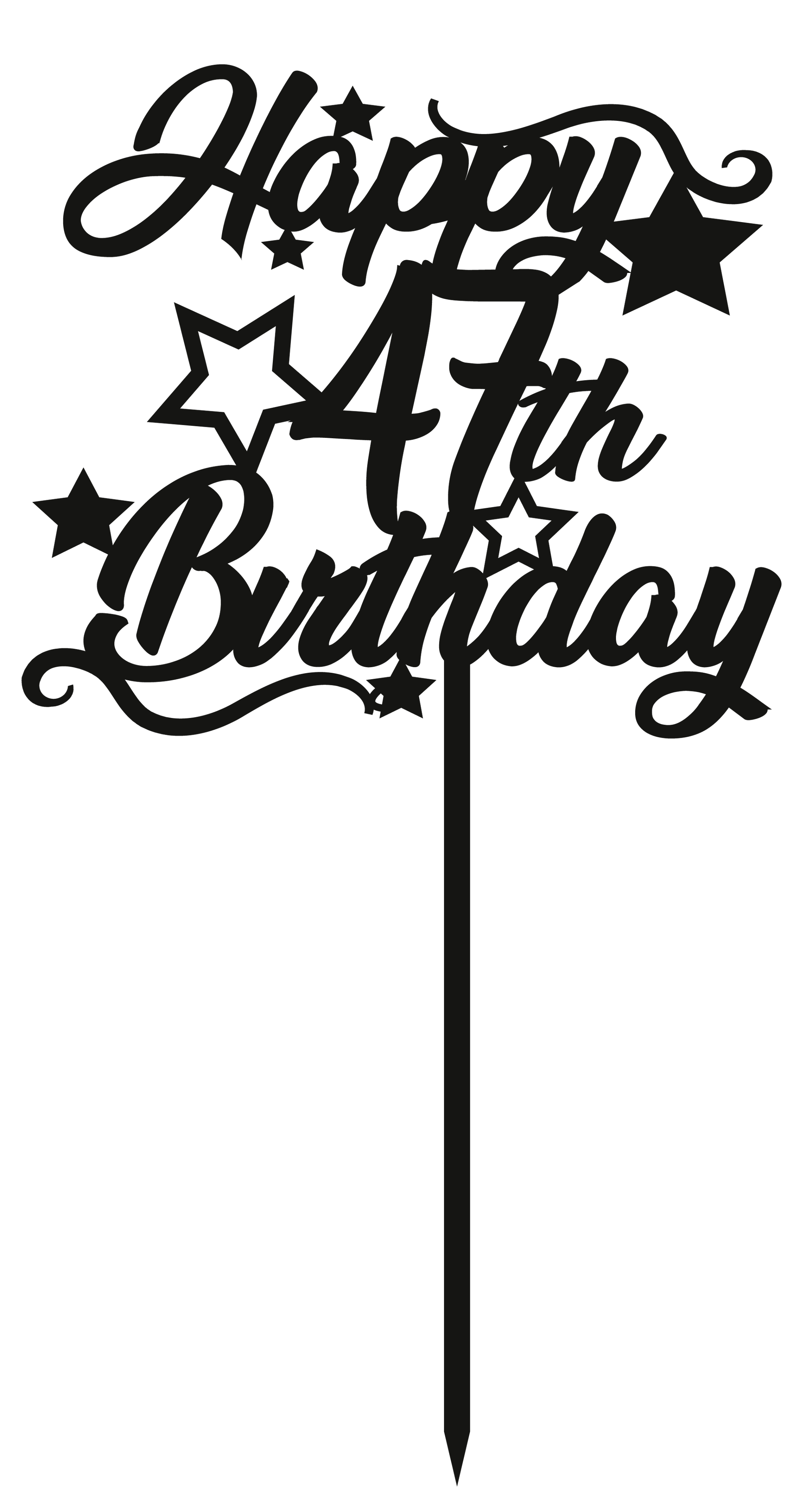 47th Birthday - Numbered - Cake Topper - The Create Studio