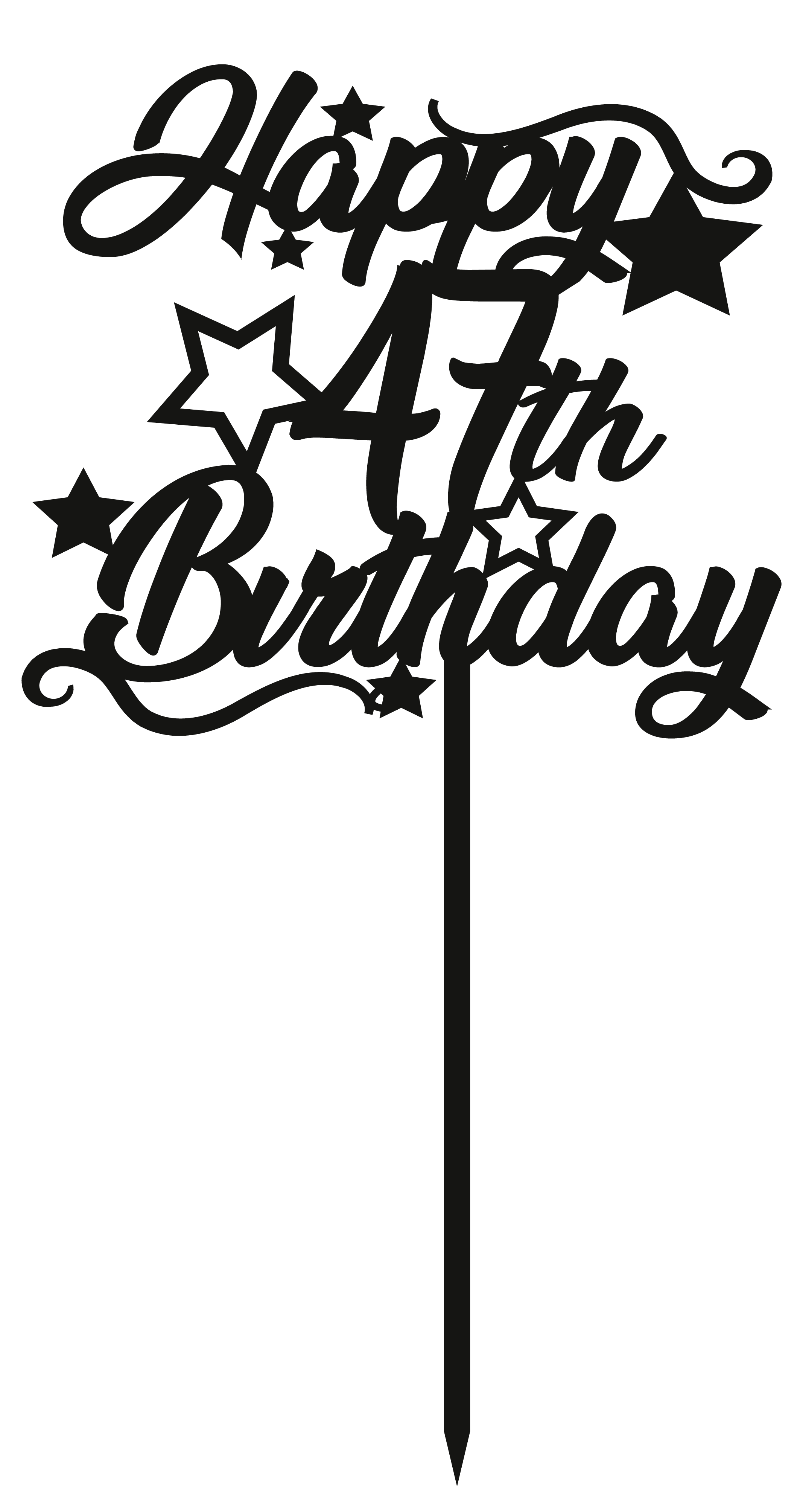 47th Birthday - Numbered - Cake Topper - The Create Studio