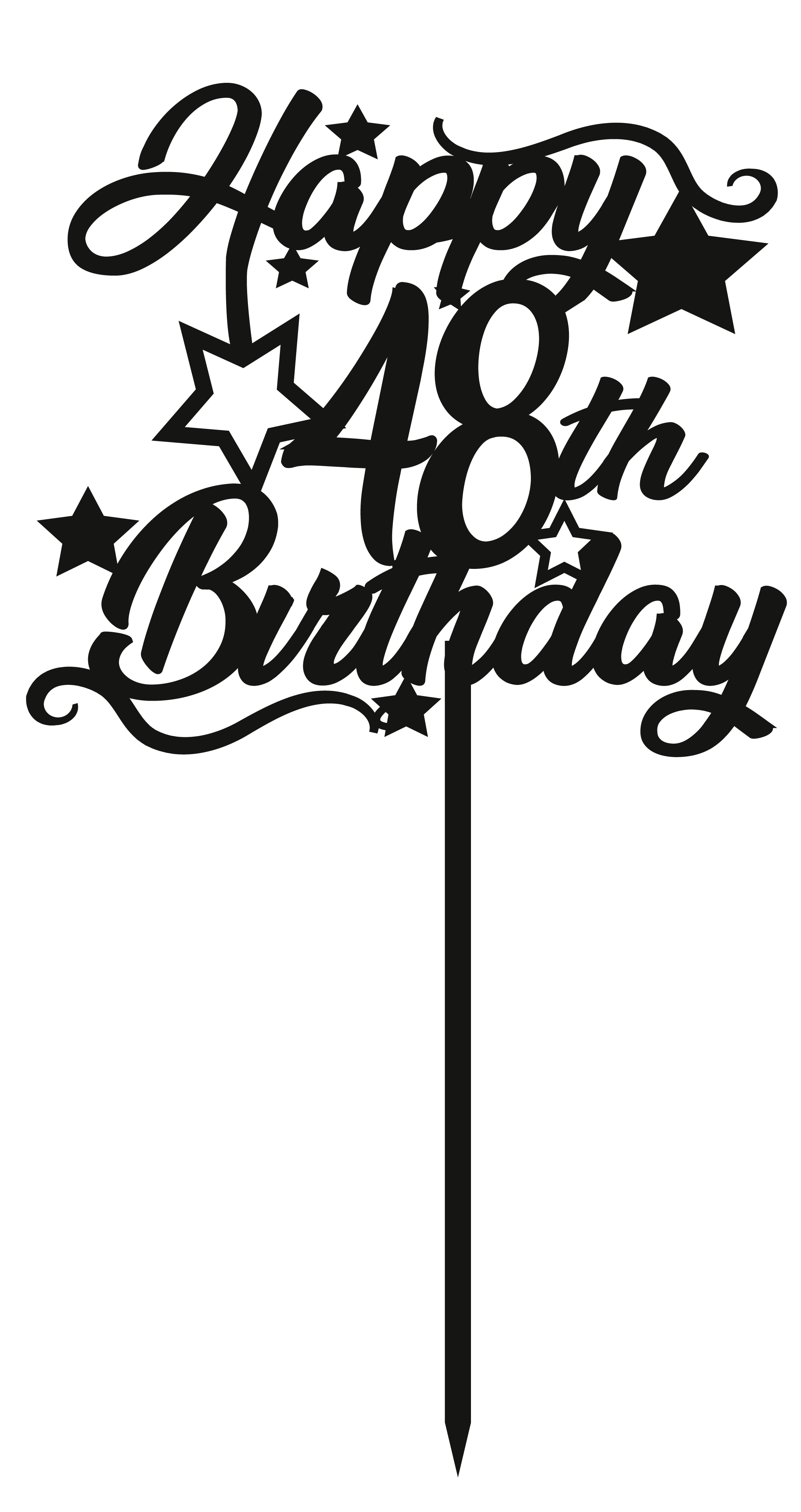 48th Birthday - Numbered - Cake Topper - The Create Studio