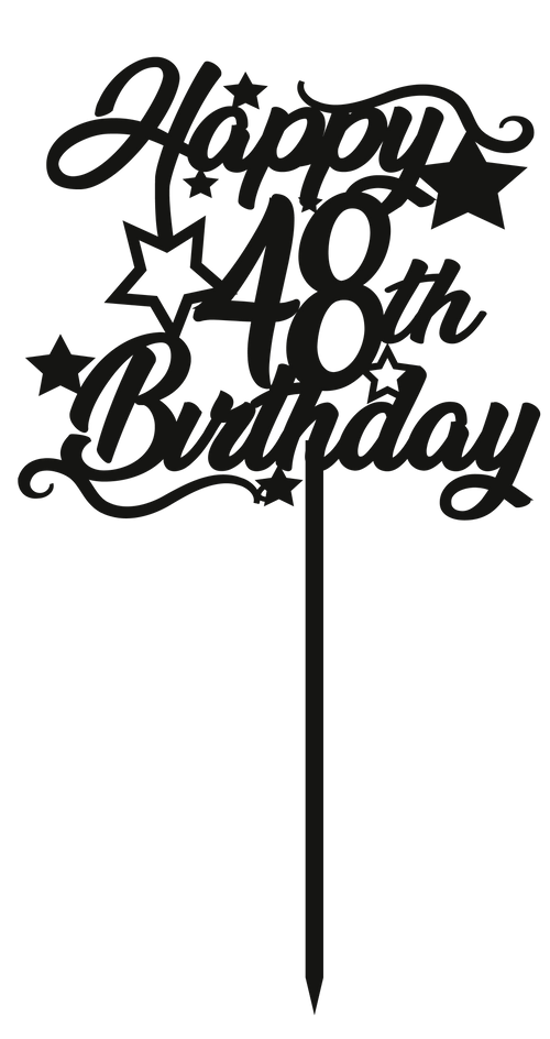 48th Birthday - Numbered - Cake Topper - The Create Studio