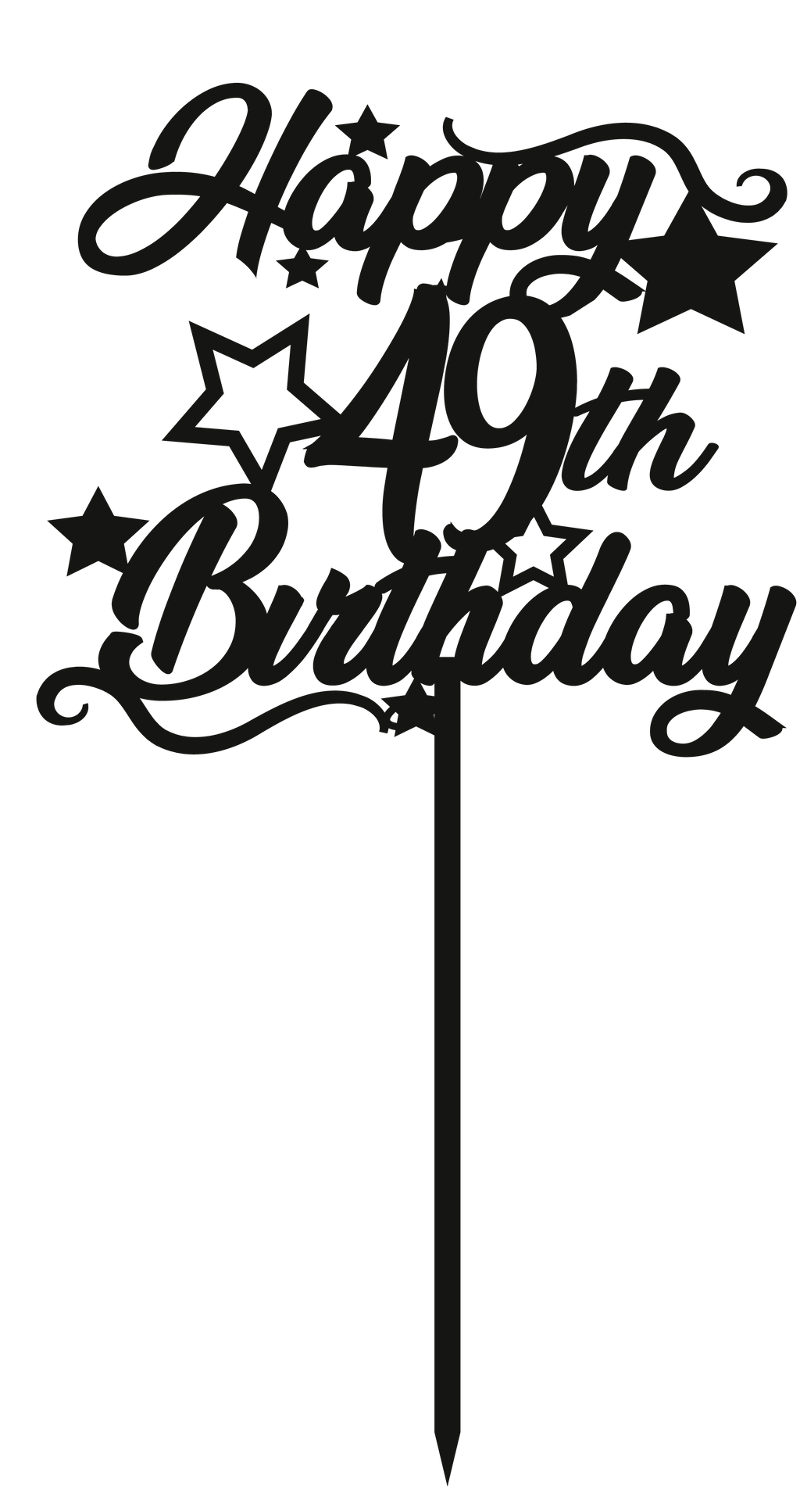 49th Birthday - Numbered - Cake Topper - The Create Studio