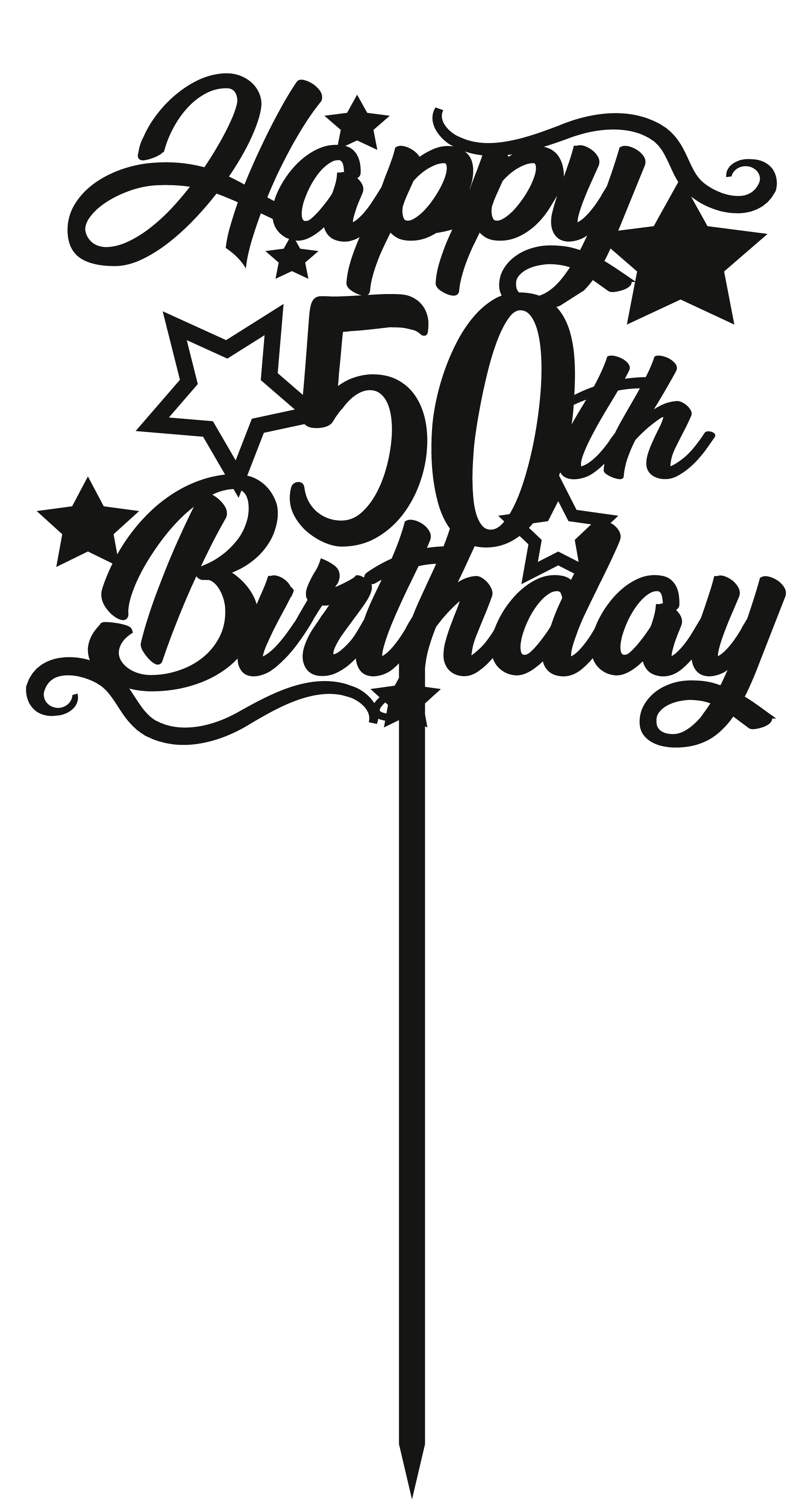 50th Birthday - Numbered - Cake Topper - The Create Studio