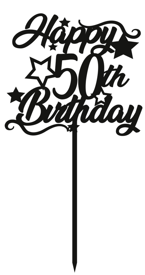 50th Birthday - Numbered - Cake Topper - The Create Studio