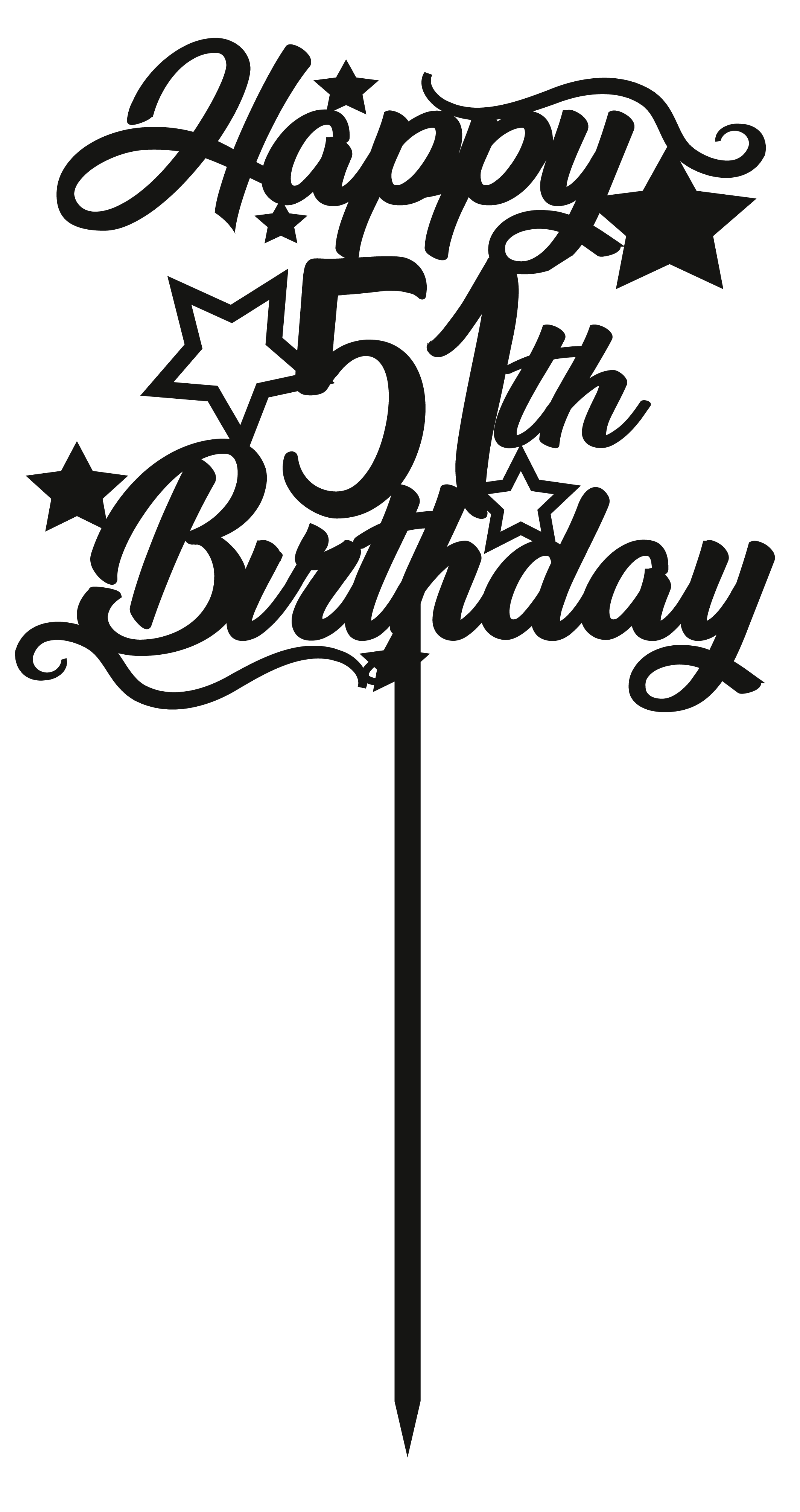 51st Birthday - Numbered - Cake Topper - The Create Studio