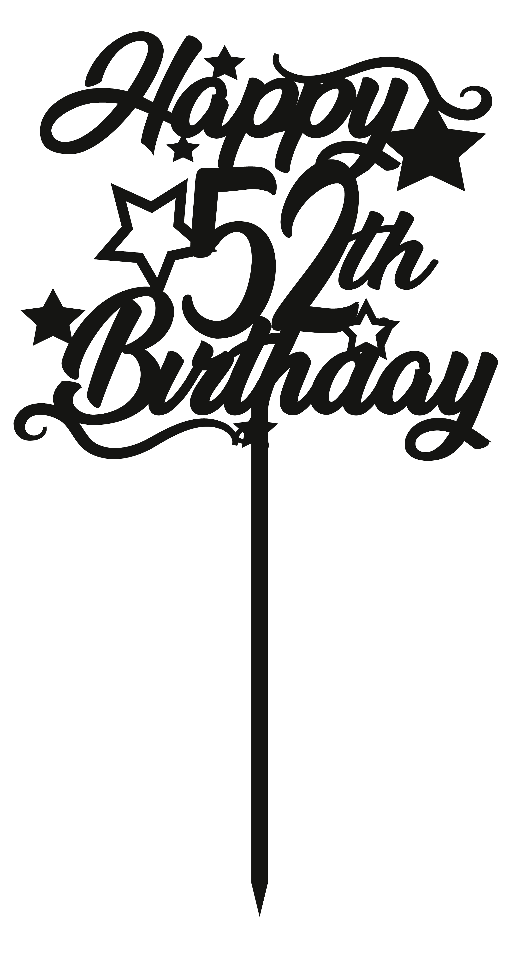 52nd Birthday - Numbered - Cake Topper - The Create Studio