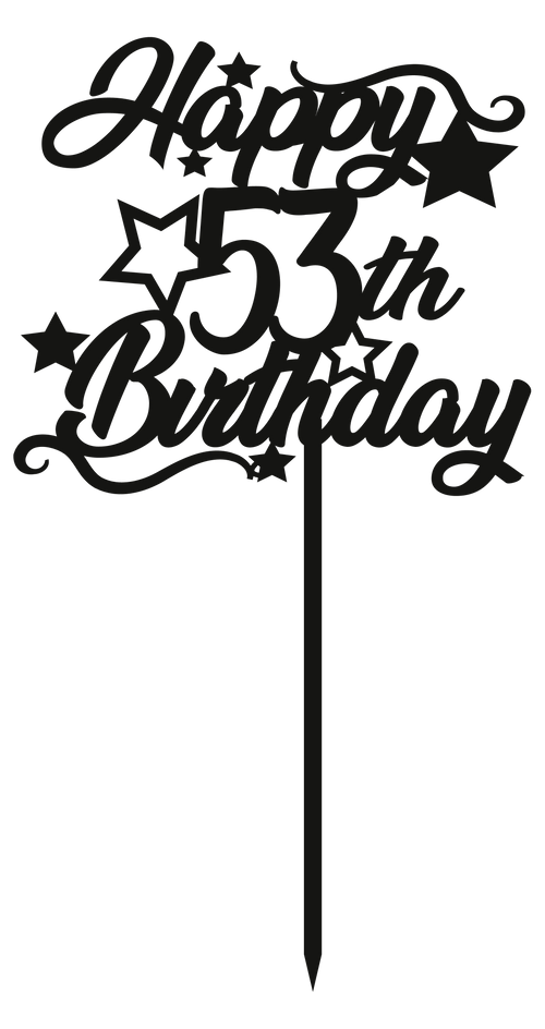 53rd Birthday - Numbered - Cake Topper - The Create Studio