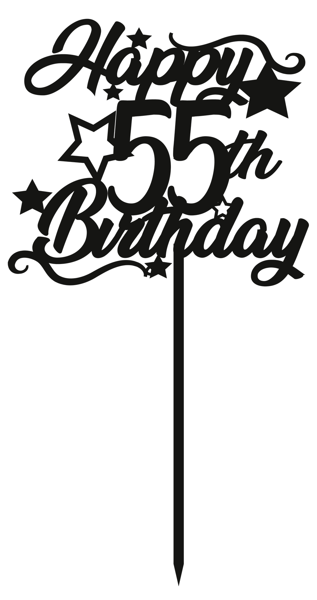 55th Birthday - Numbered - Cake Topper - The Create Studio