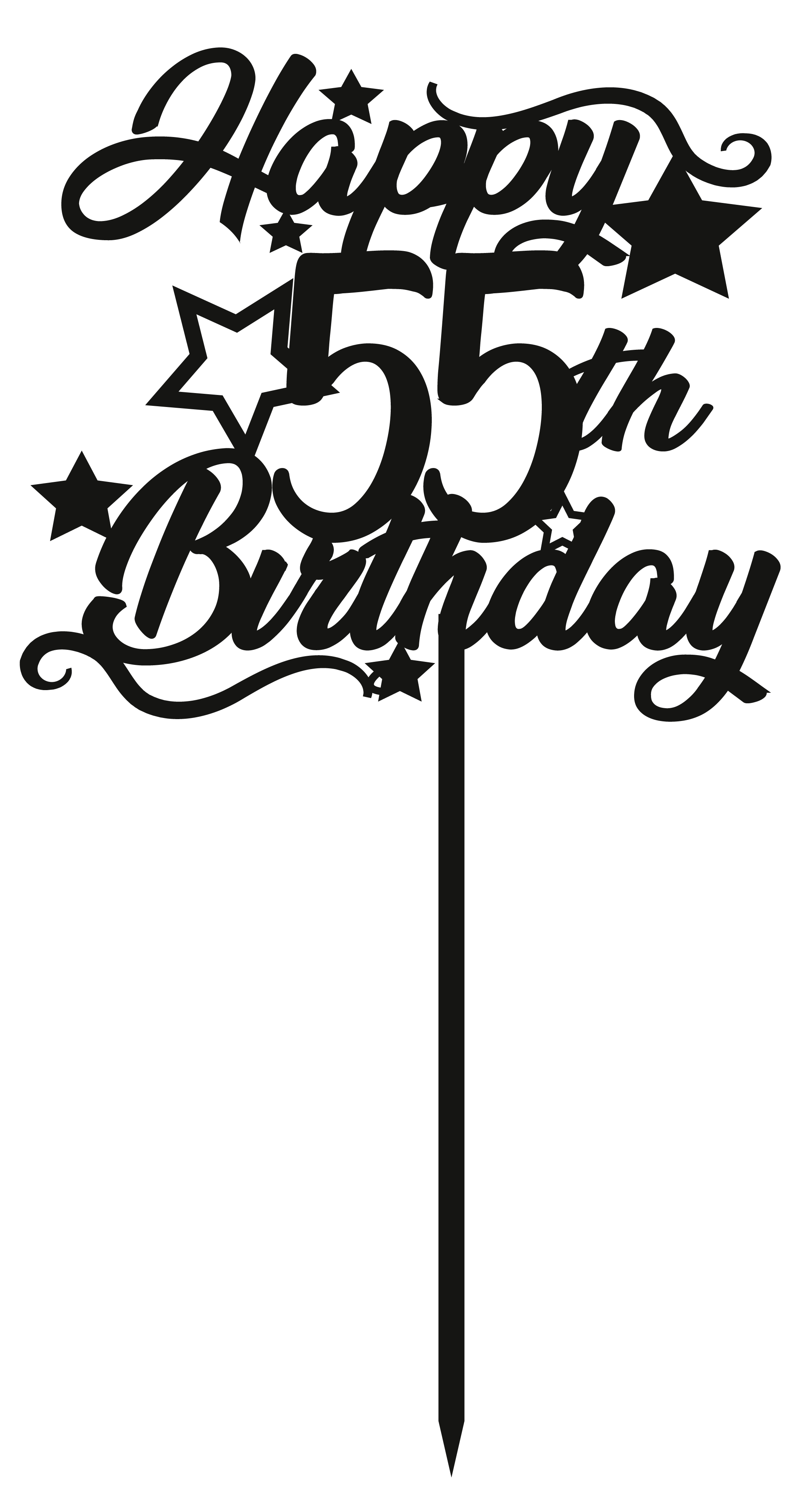 55th Birthday - Numbered - Cake Topper - The Create Studio