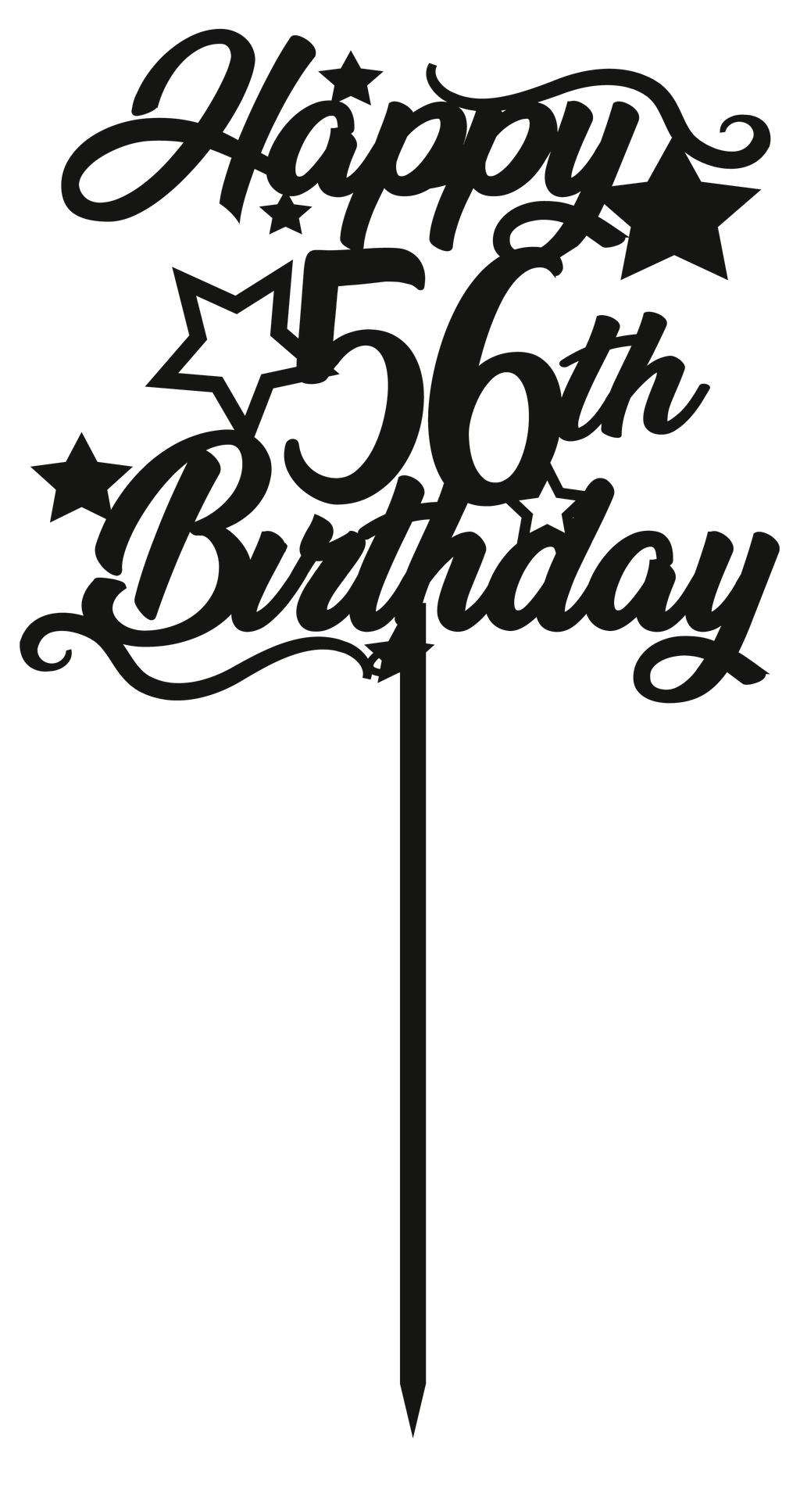 56th Birthday - Numbered - Cake Topper - The Create Studio