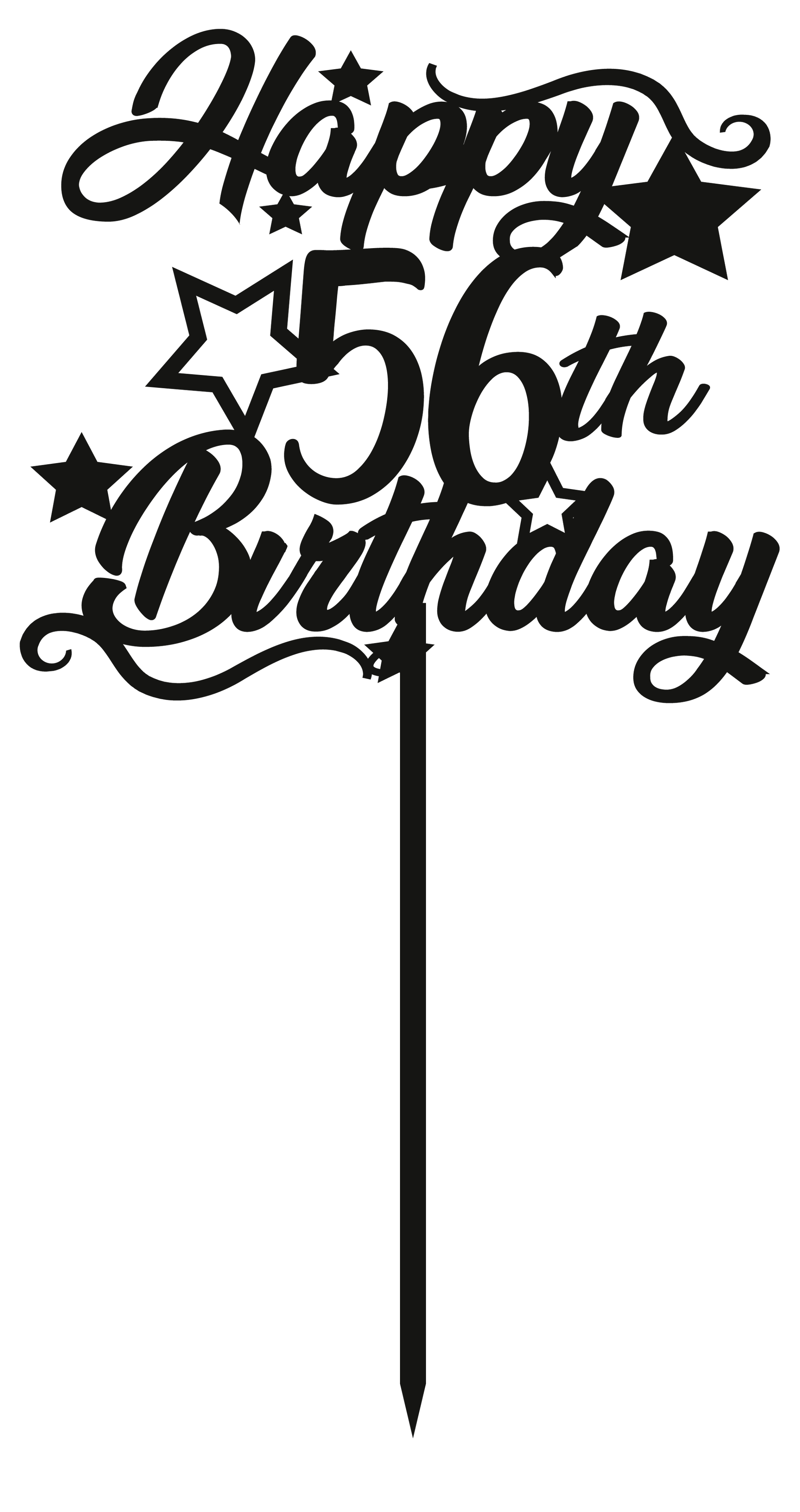 56th Birthday - Numbered - Cake Topper - The Create Studio