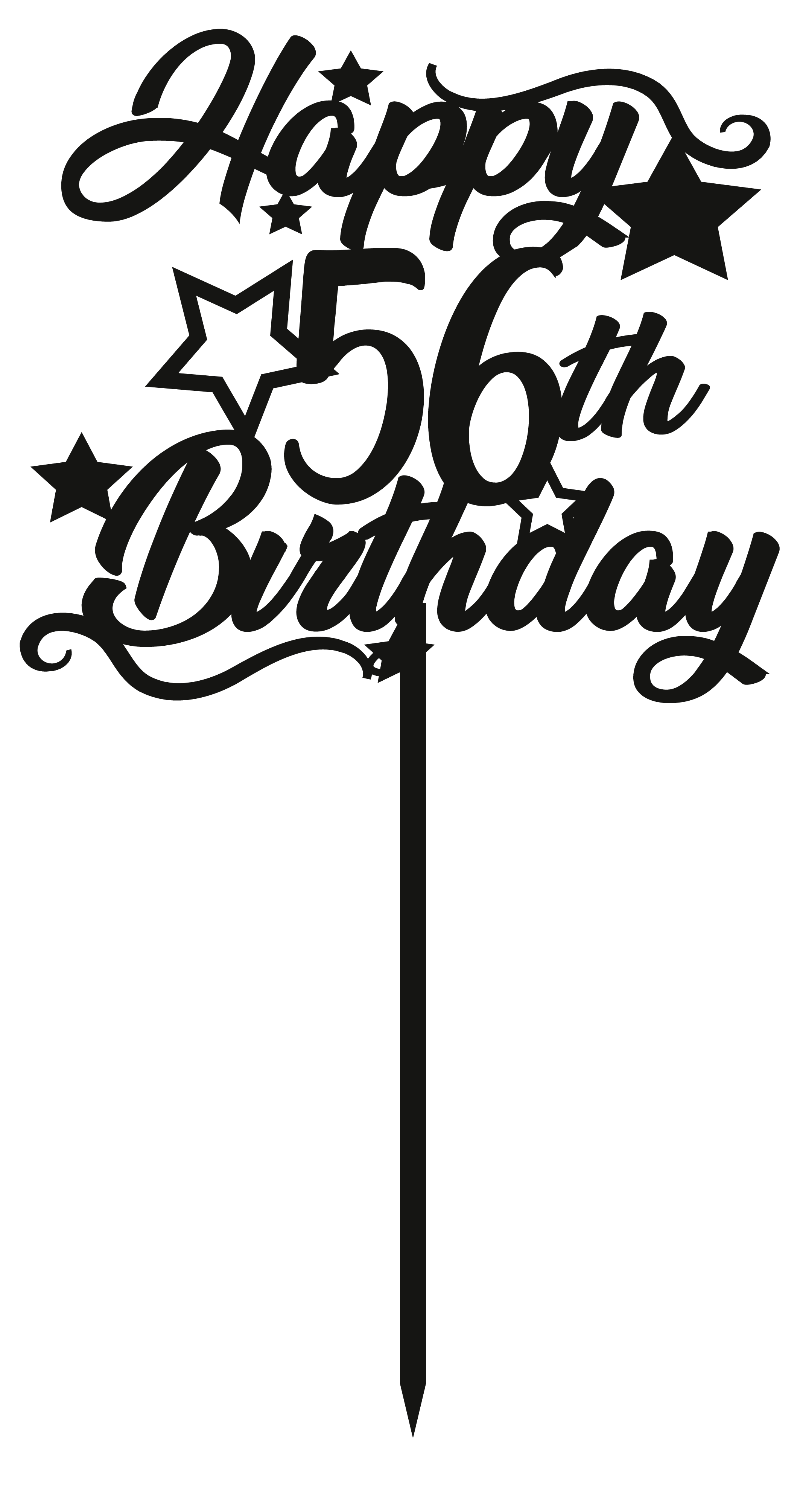 56th Birthday - Numbered - Cake Topper - The Create Studio