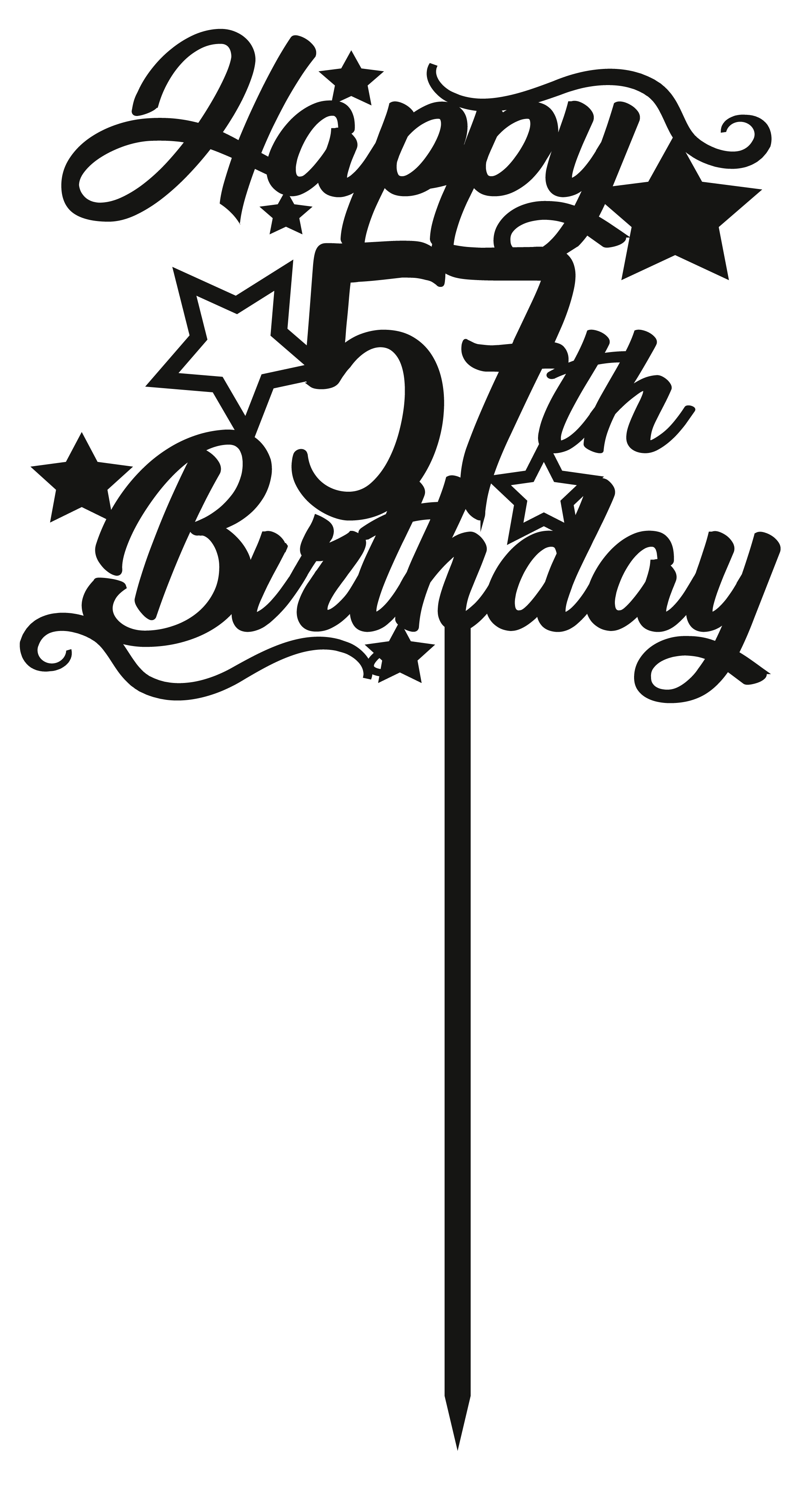 57th Birthday - Numbered - Cake Topper - The Create Studio