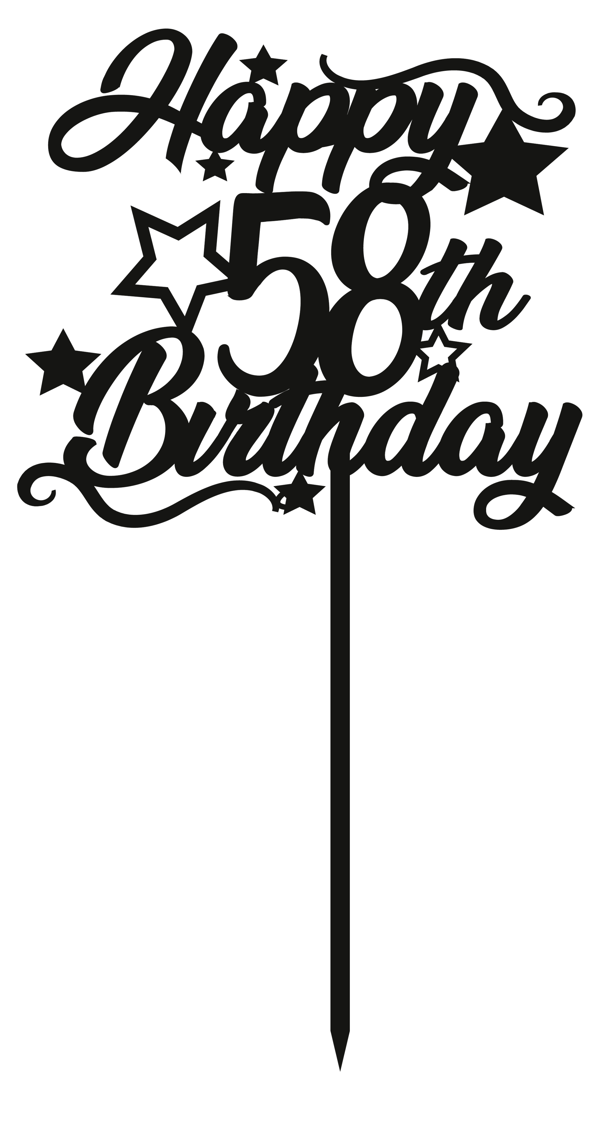 58th Birthday - Numbered - Cake Topper - The Create Studio