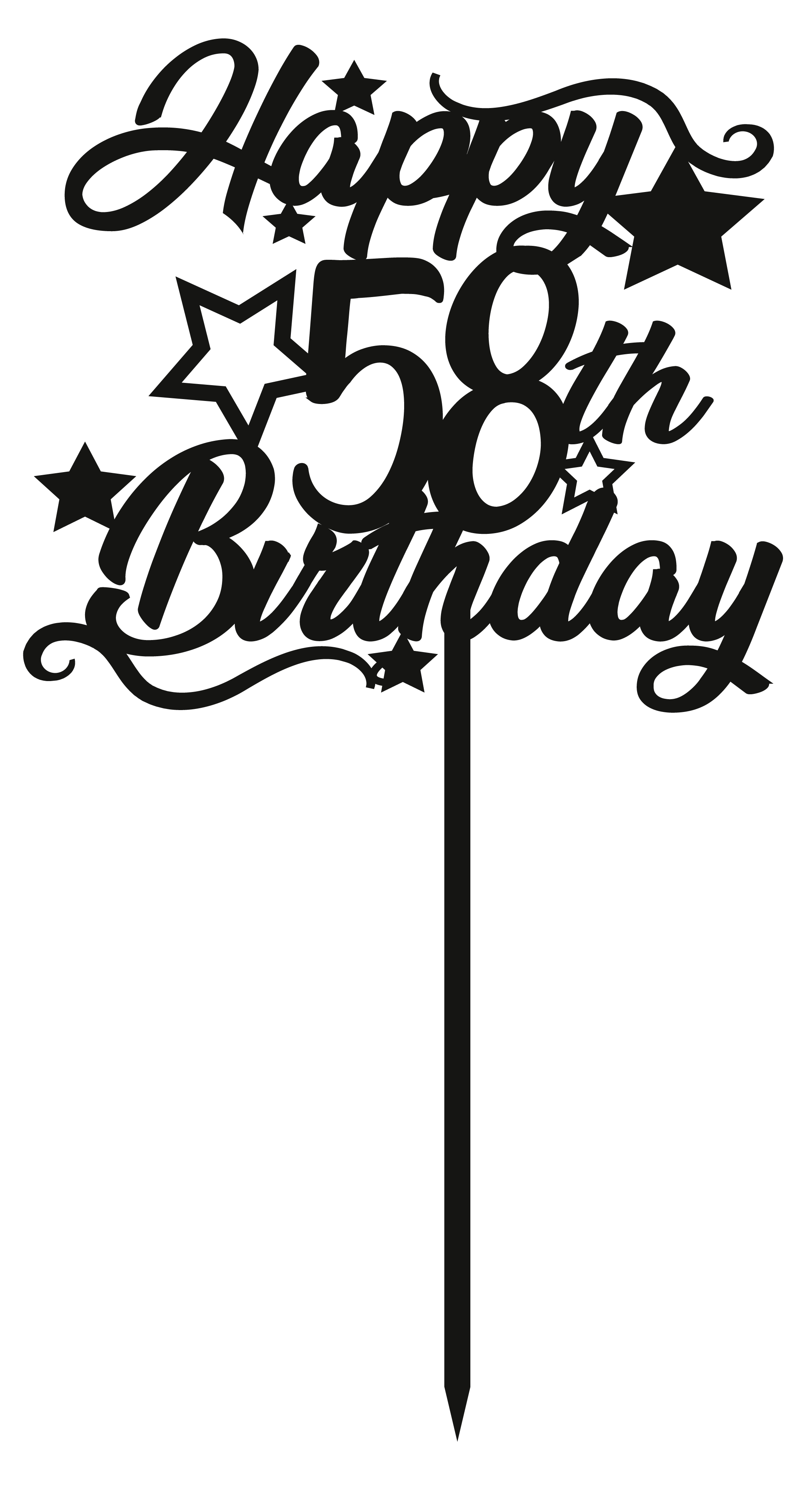 58th Birthday - Numbered - Cake Topper - The Create Studio