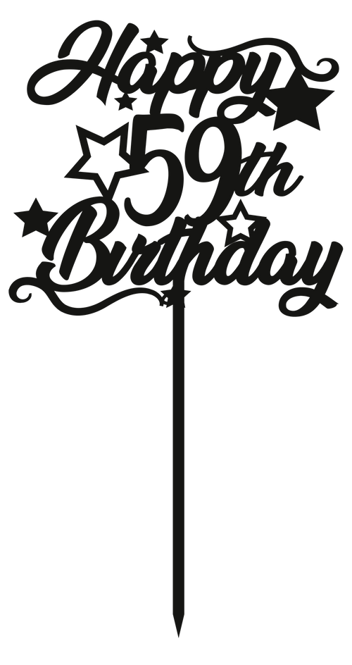 59th Birthday - Numbered - Cake Topper - The Create Studio