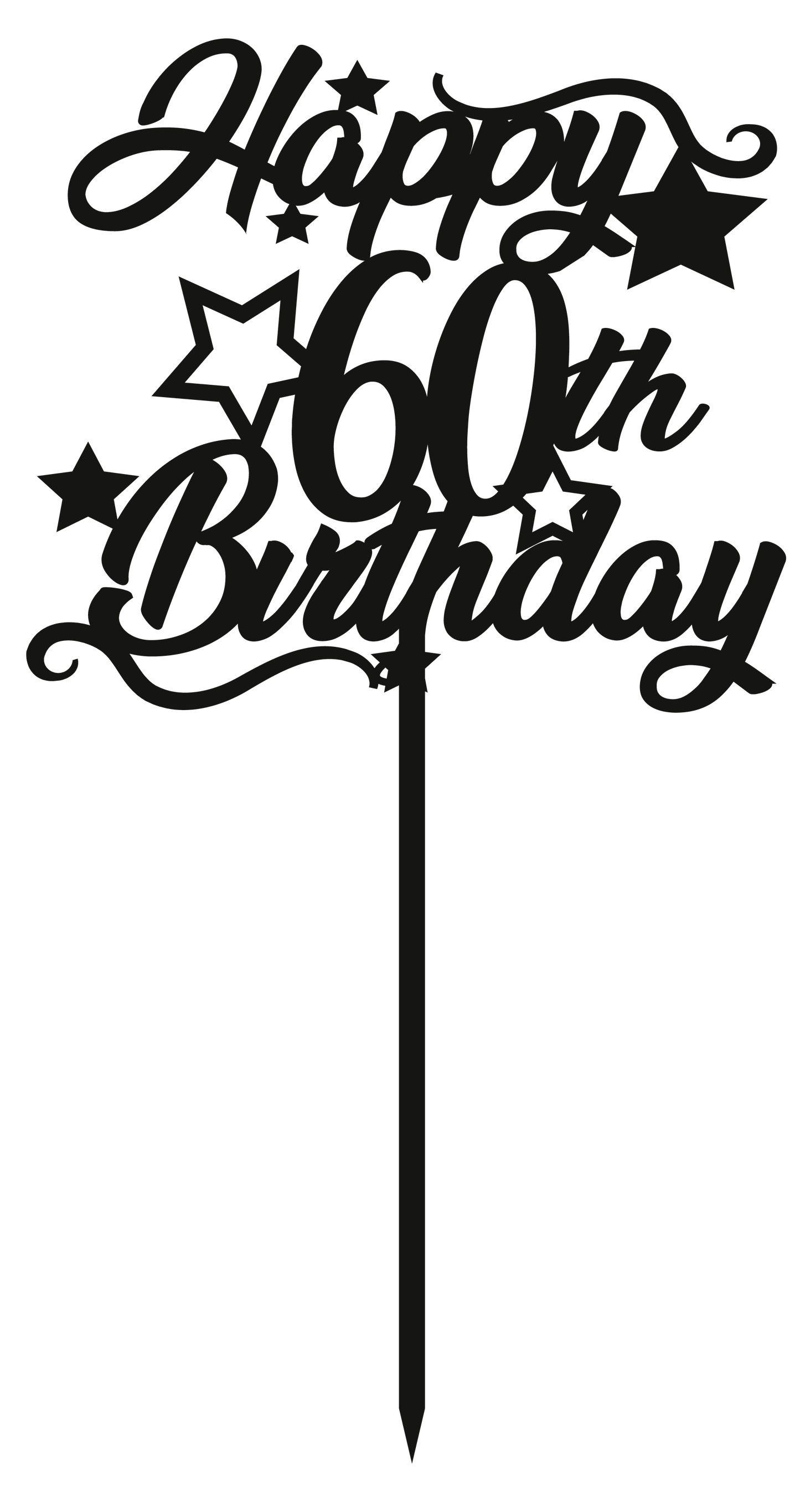 60th Birthday - Numbered - Cake Topper