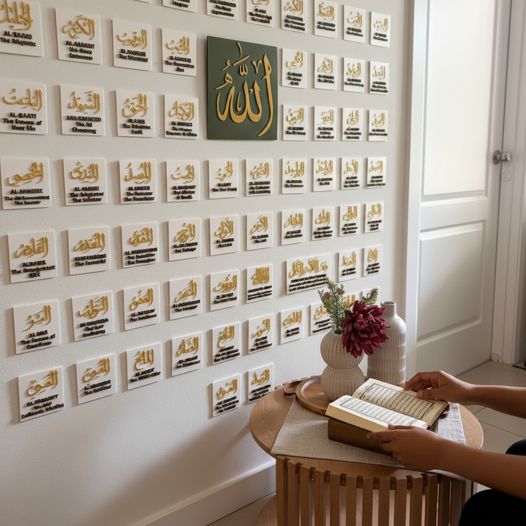 Art mural islamique Asma ul Husna | Les 99 noms d'Allah