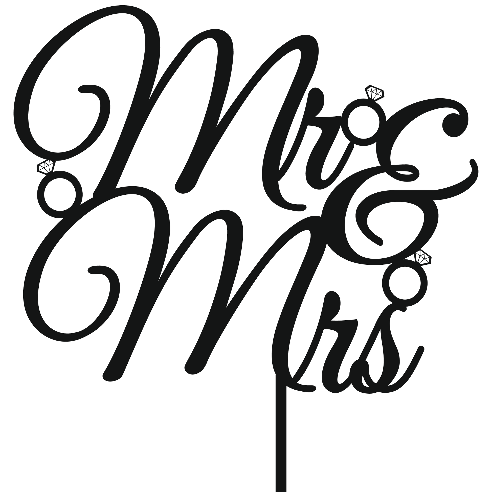 Cake Decorations - Mr & Mrs - Style 1