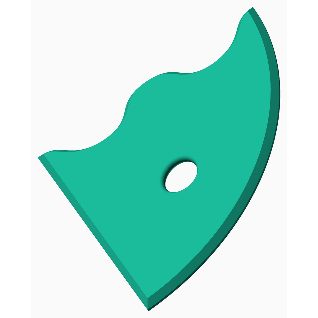 General Rib 11 - Multi Edge pottery tool featuring unique curved edges for creating textures in clay.