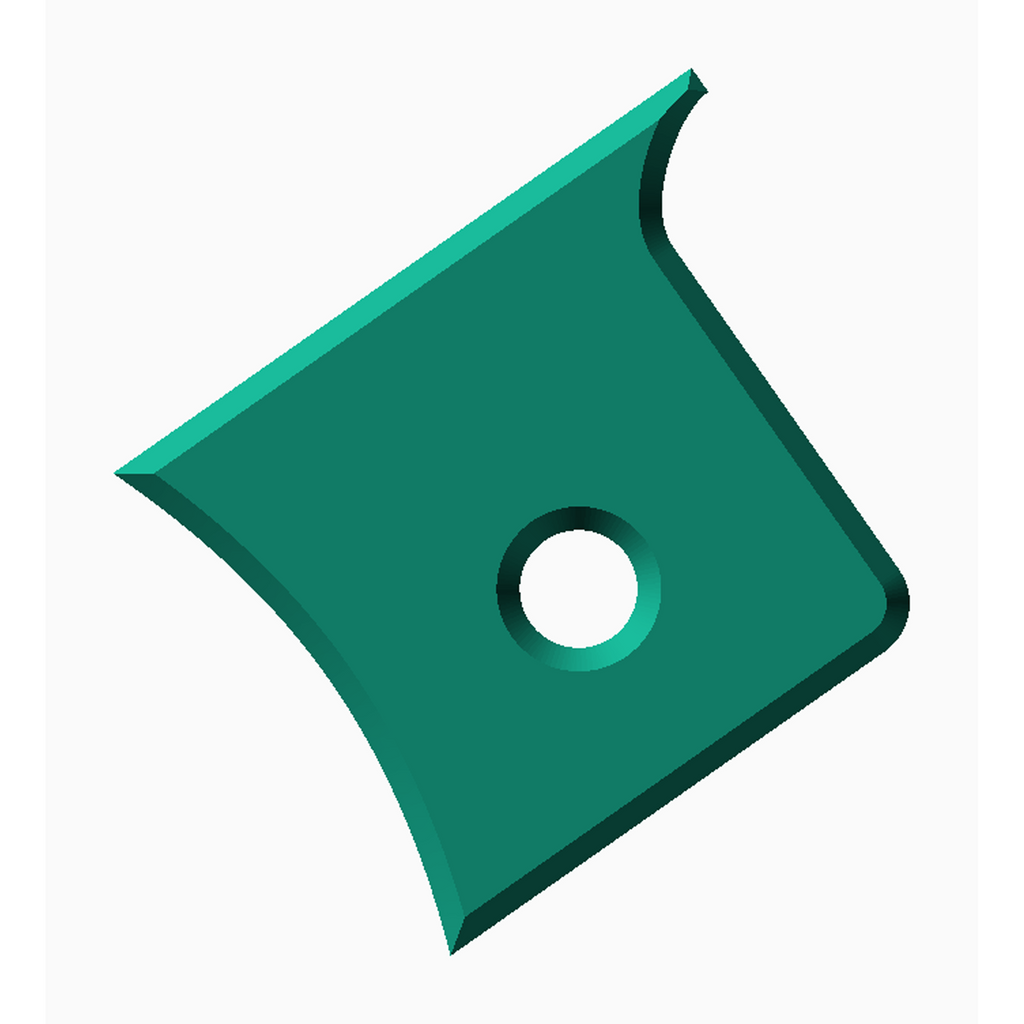 General Rib 13 - Multi Use pottery tool for smoothing and shaping clay with a unique curved edge and central hole.