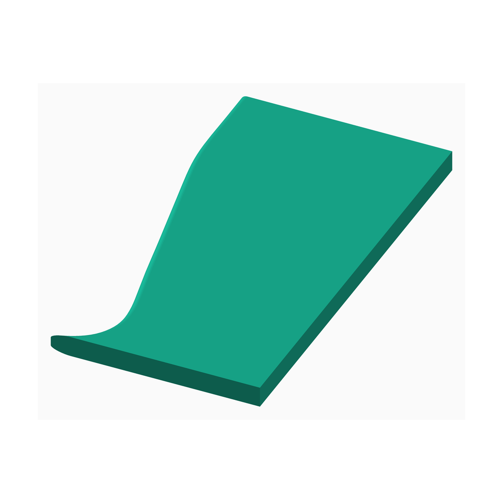 Green ceramic rib tool for sculpting pottery by The Create Studio for shaping and smoothing clay