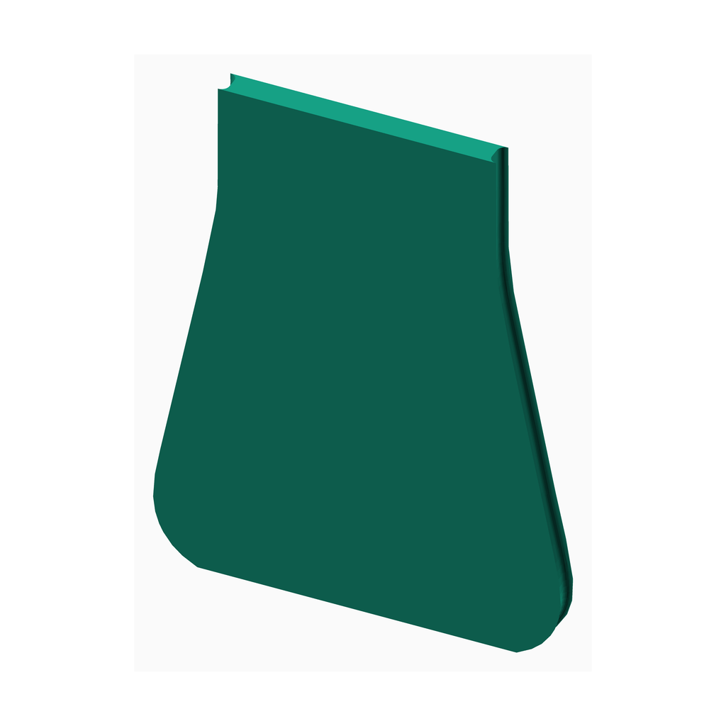 Green ceramic rib tool for sculpting pottery by The Create Studio with smooth edges