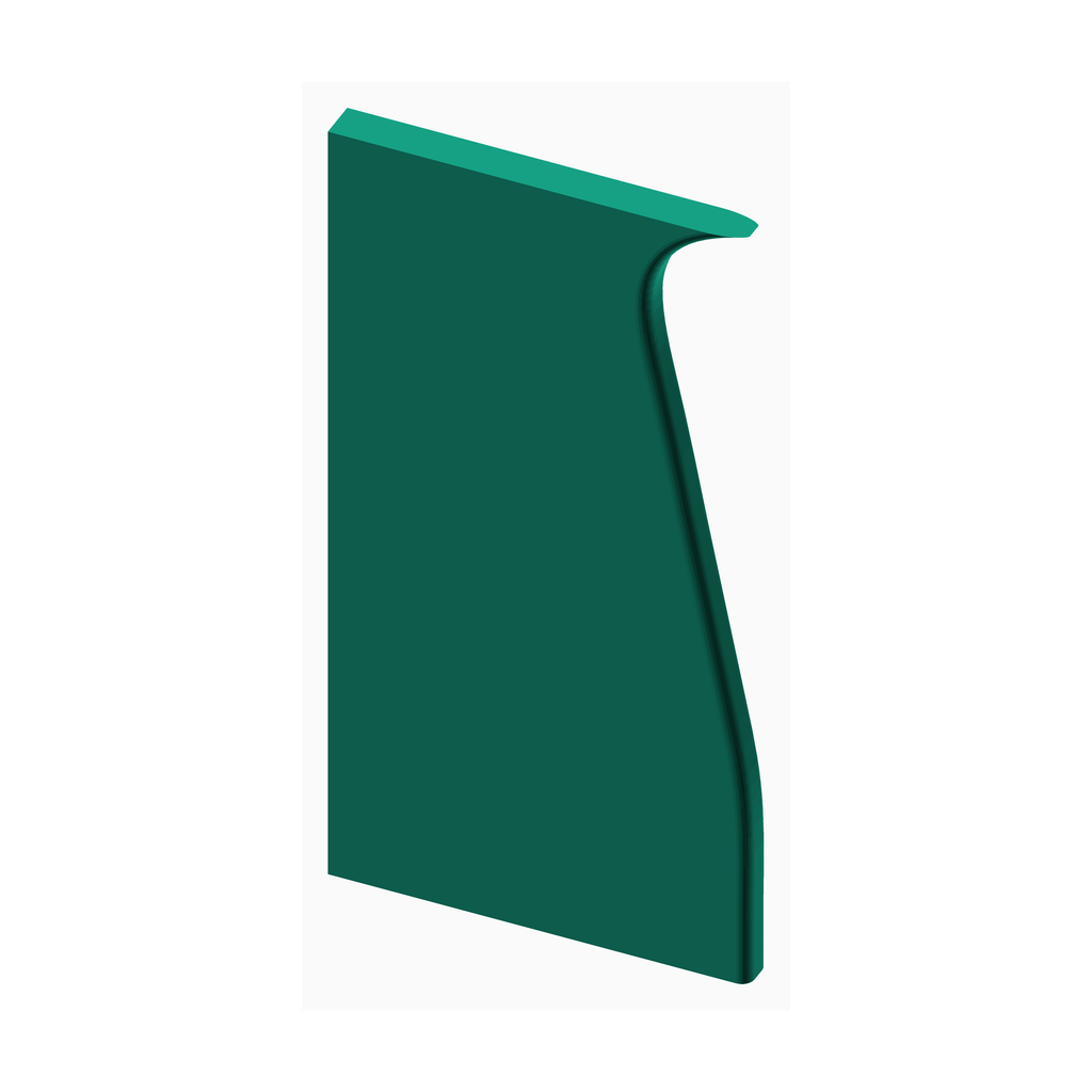 The Create Studio green ceramic rib tool for sculpting pottery with smooth edges and ergonomic shape