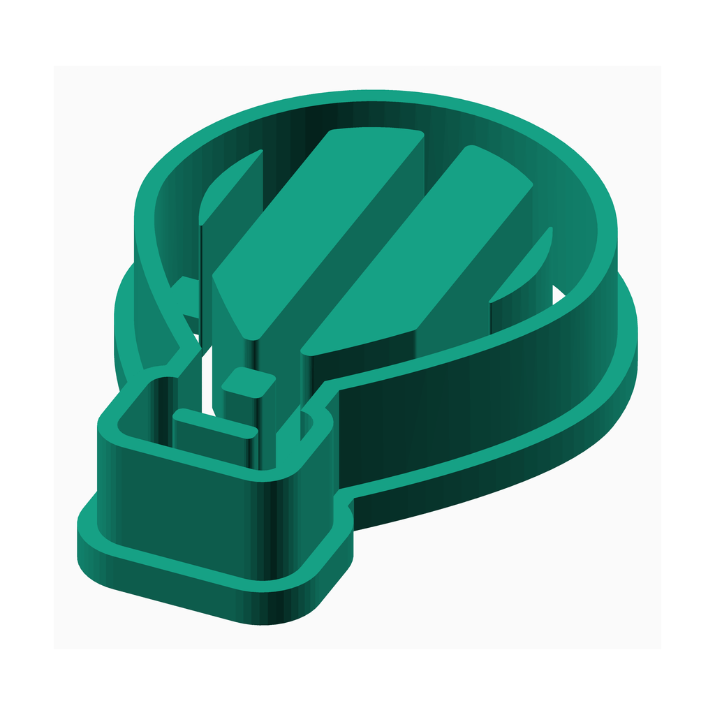 The Create Studio balloon polymer clay cutter in green shaped like a hot air balloon