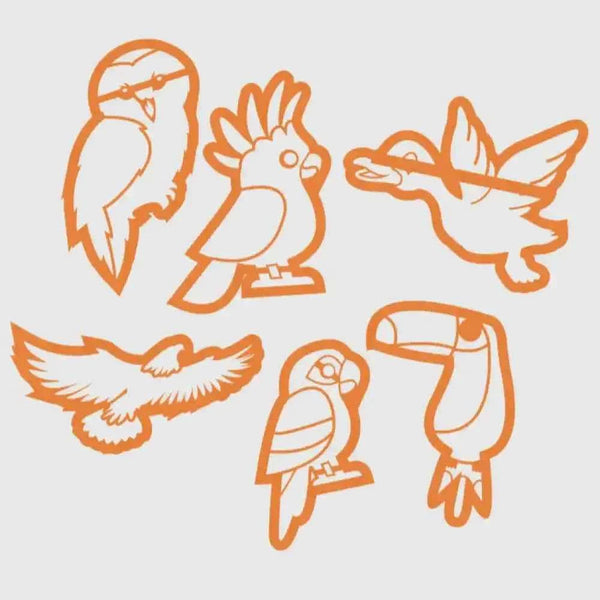 Bird Cookie Cutter Set | 6 Designs: Duck, Eagle, Owl, Parrot, Toucan