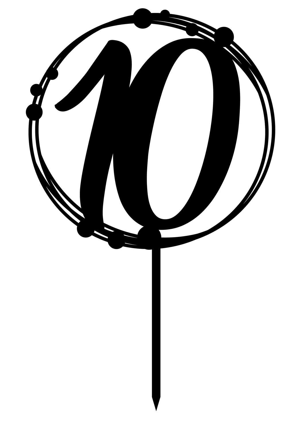 10th birthday cake topper in stylish design for celebratory cake decoration