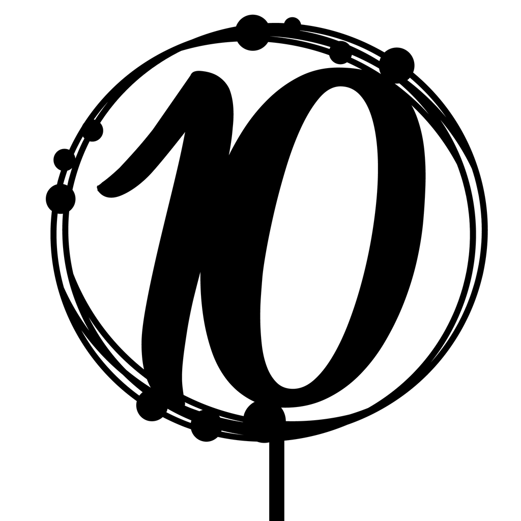 Creative 10th birthday cake topper in stylish design for celebratory cakes by The Create Studio