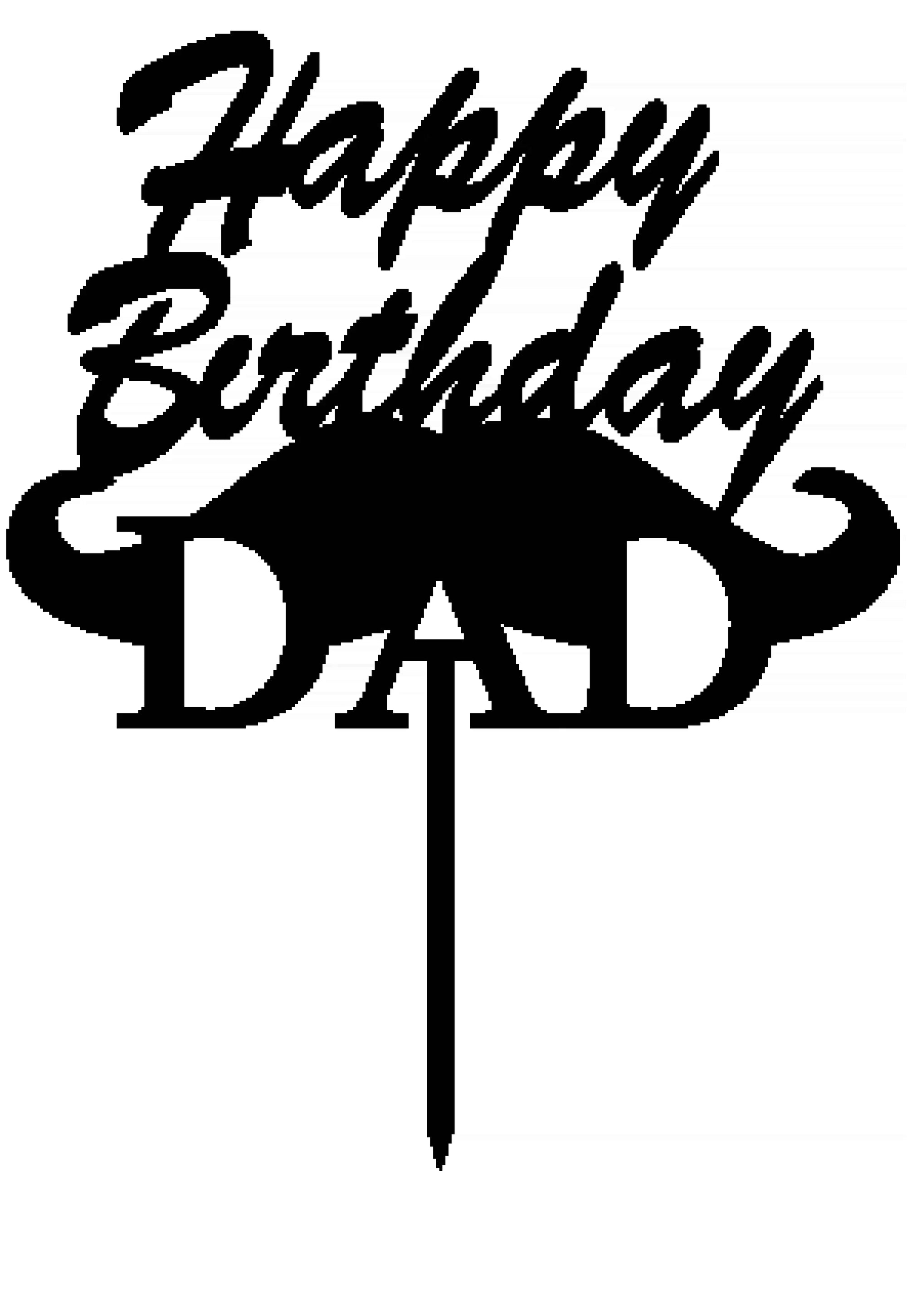 Black Happy Birthday Dad Cake Topper with Mustache for Unique Cake Decorations
