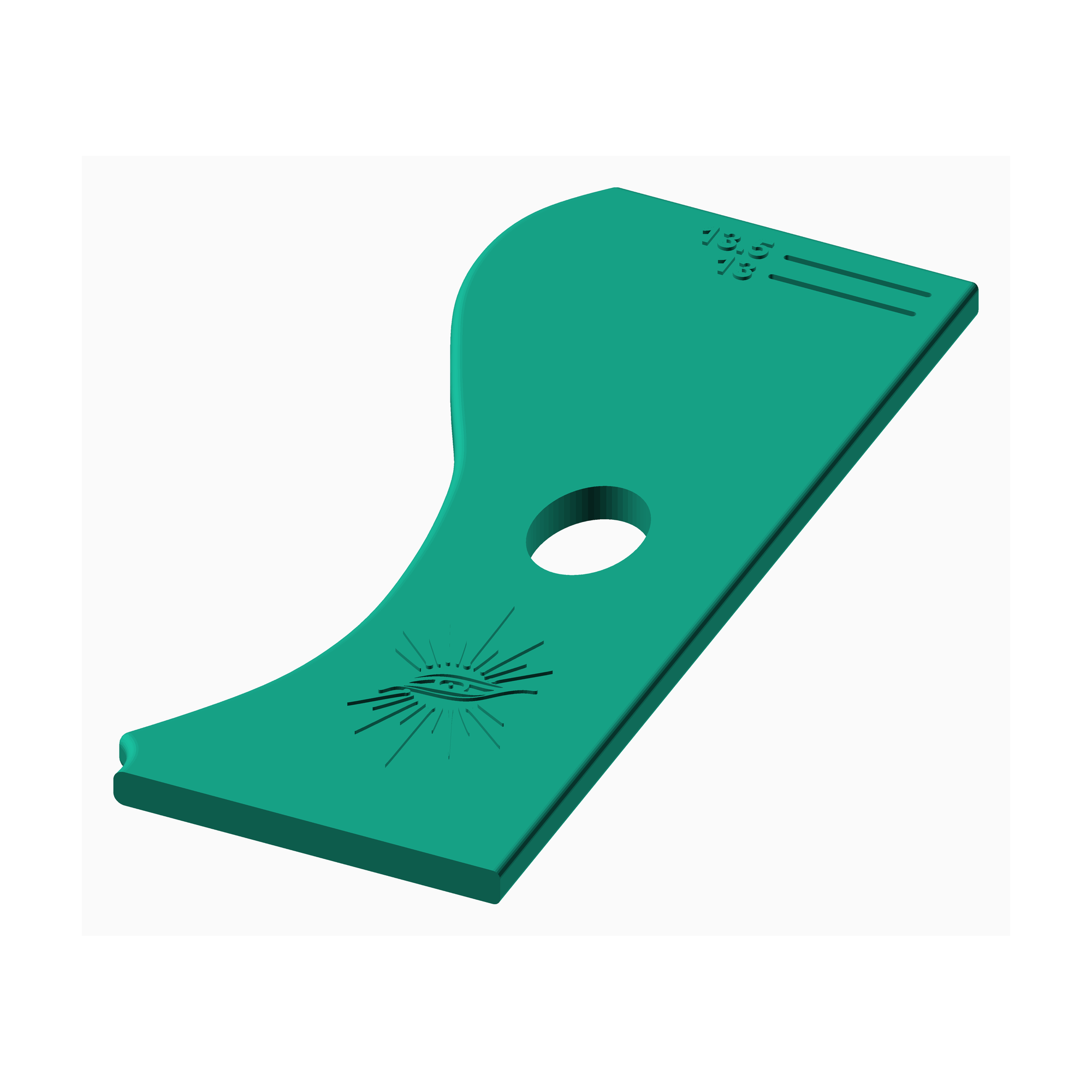 Green ceramic rib tool for pottery by The Create Studio with ergonomic shape and textured details