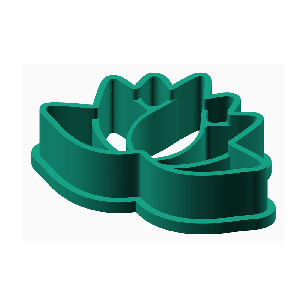 Green clay cutter for jewelry making shaped like a stylized leaf by The Create Studio