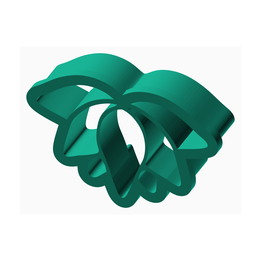 The Create Studio green clay cutter for jewelry making shaped like three flower petals