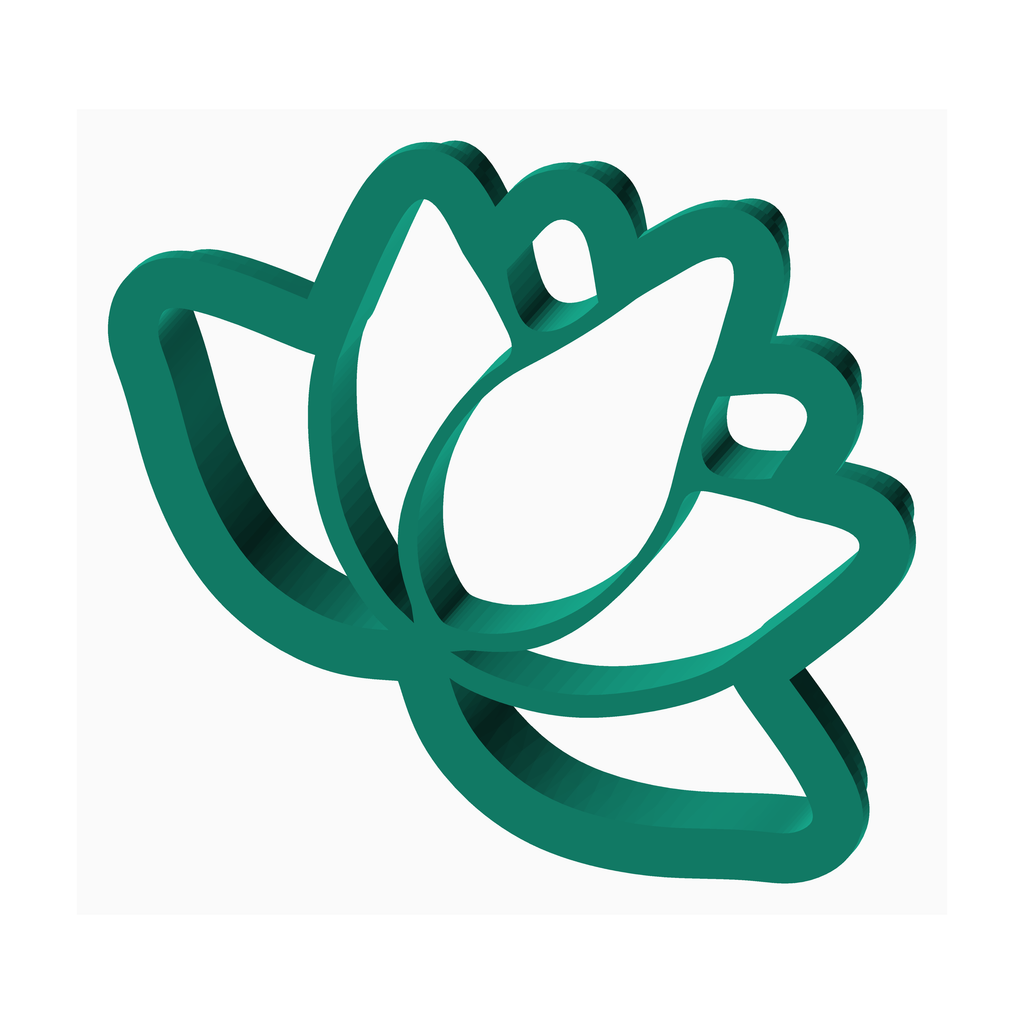 The Create Studio green lotus-shaped clay cutter for jewelry making with detailed petal design