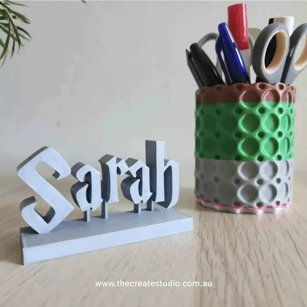Personalized Harry Potter desk name plaque with stylish letters ideal for any office or workspace