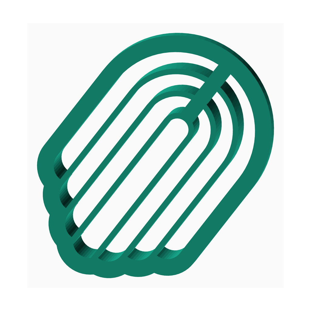 The Create Studio custom clay cutter for earrings with layered rounded rectangle design in green