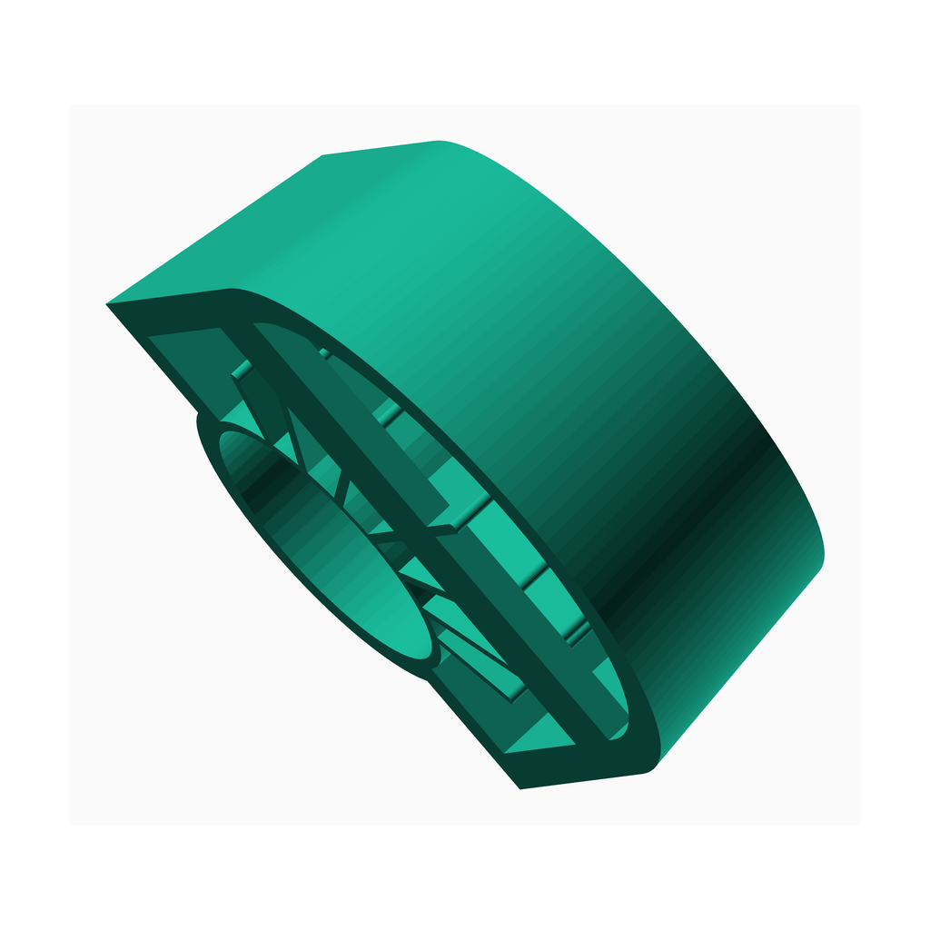 The Create Studio custom clay cutter for jewelry in teal with detailed cutting edge design