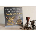 Custom Coffee Stand with Barista Quote and Decorative Design for Custom Coffee Bar Decor