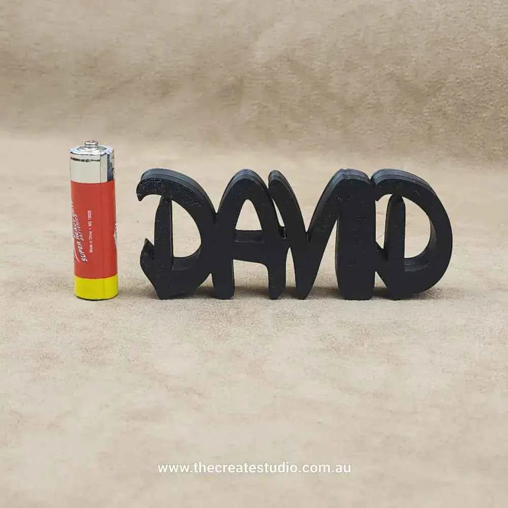 Custom name decor gift featuring the name David in bold black letters for personalized decoration