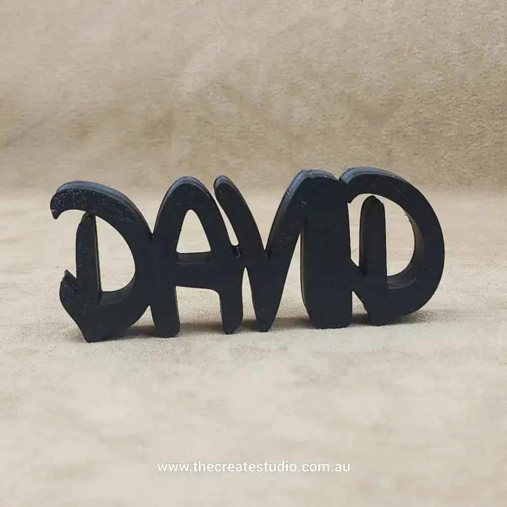 Custom name decor gift featuring the name David in stylish black letters