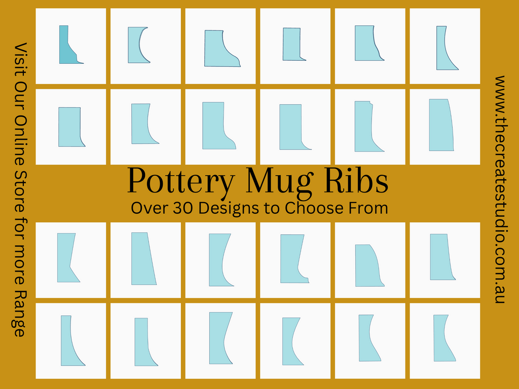 Variety of durable clay rib tools for pottery mug design with multiple shapes to choose from