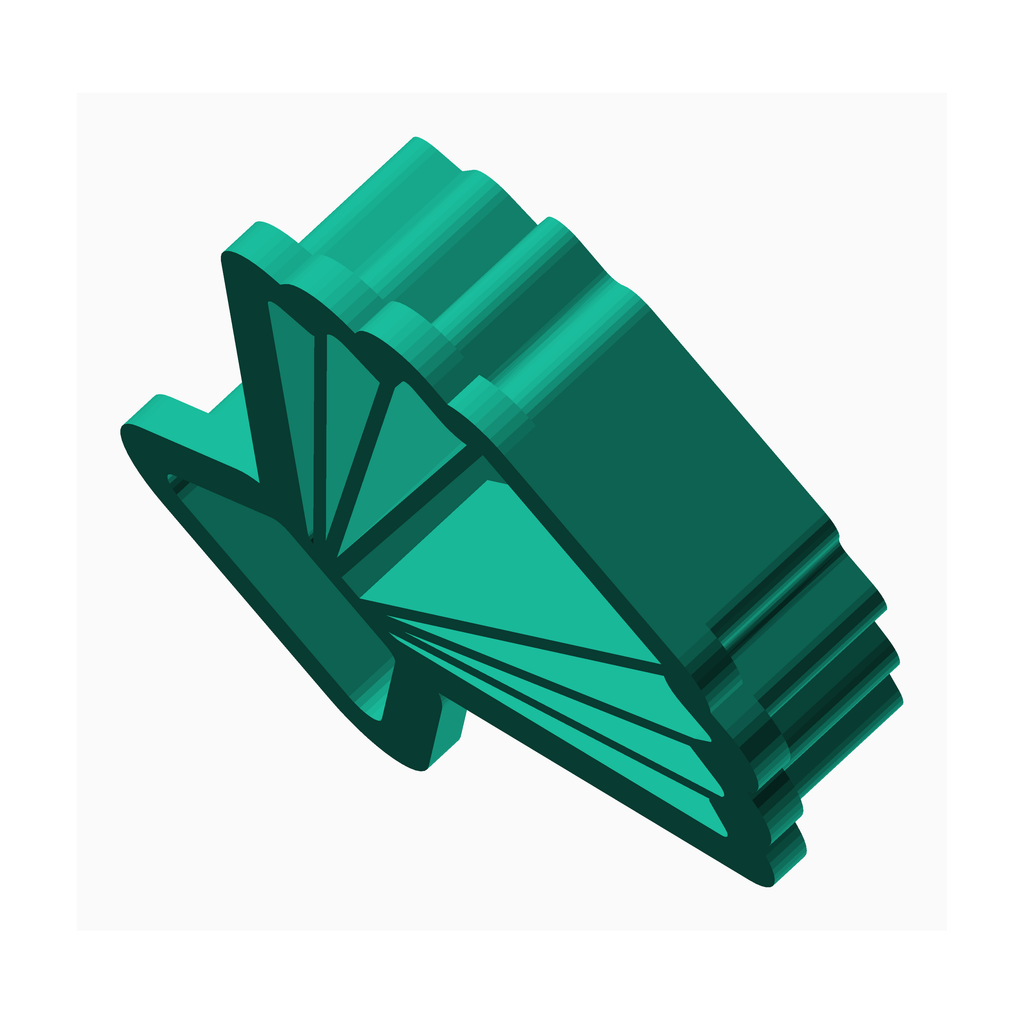 The Create Studio fan-shaped clay cutter for detailed designs in clay jewelry making supplies