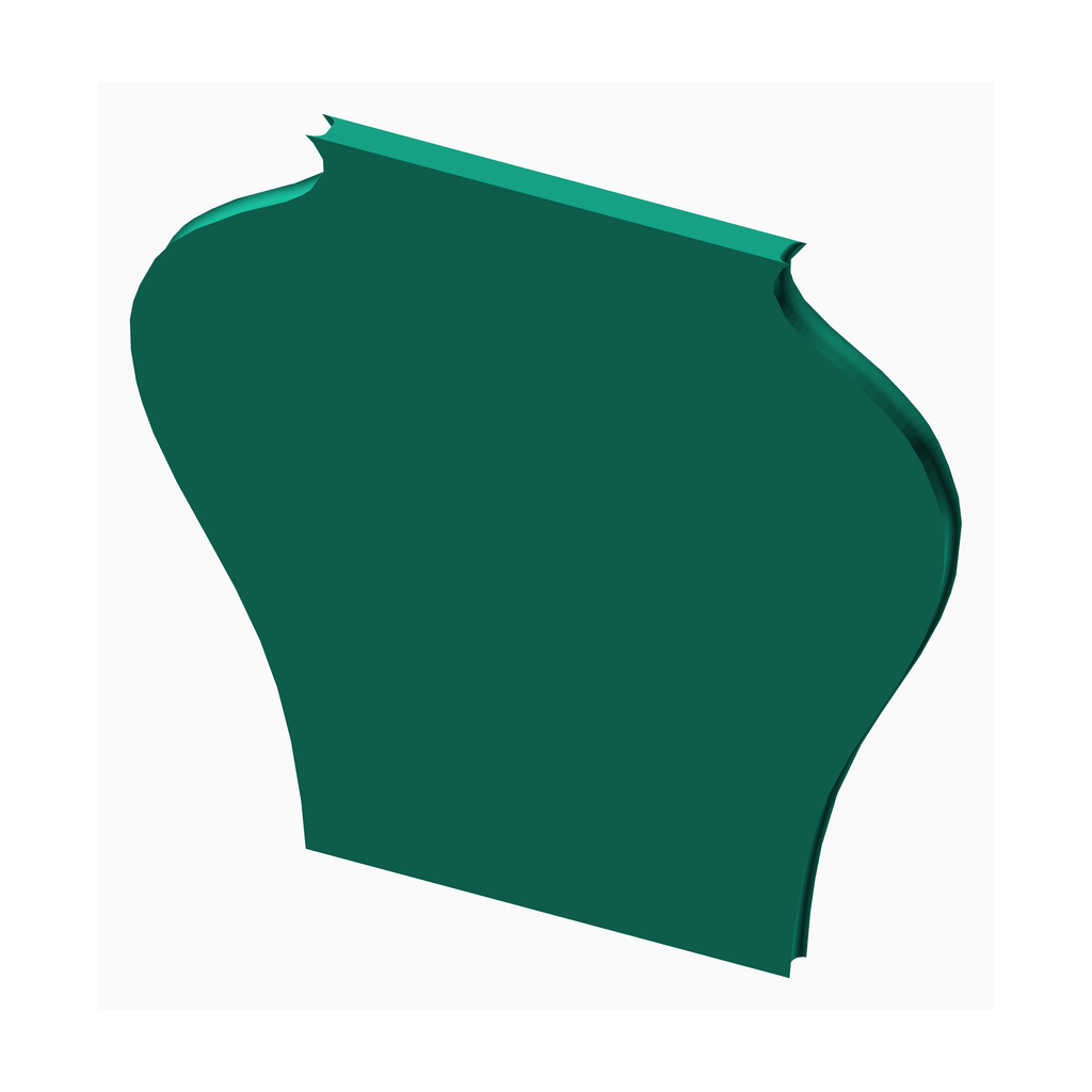 Green clay sculpting rib tool by The Create Studio for pottery shaping and smoothing