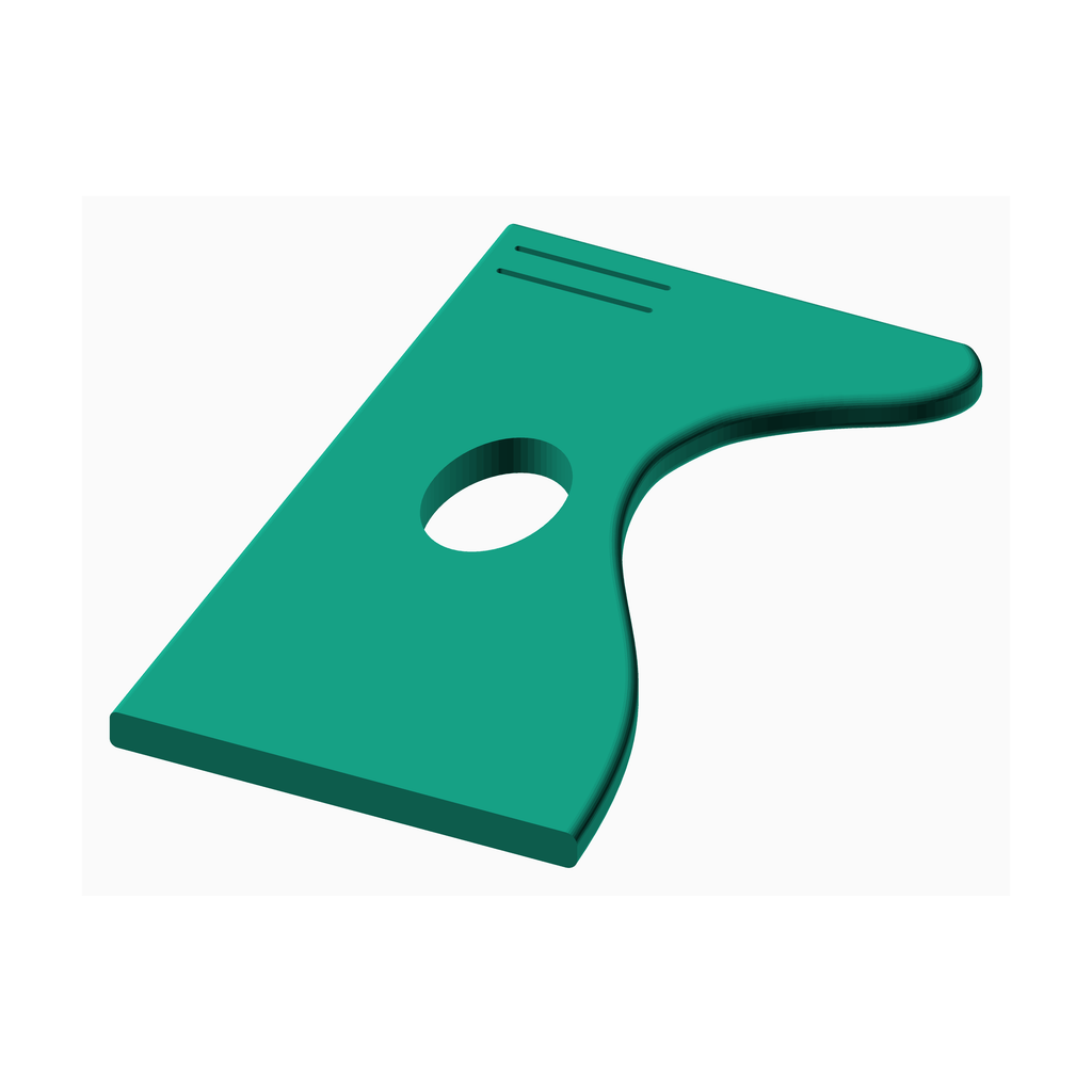 The Create Studio green clay sculpting rib tool with ergonomic hole for pottery shaping