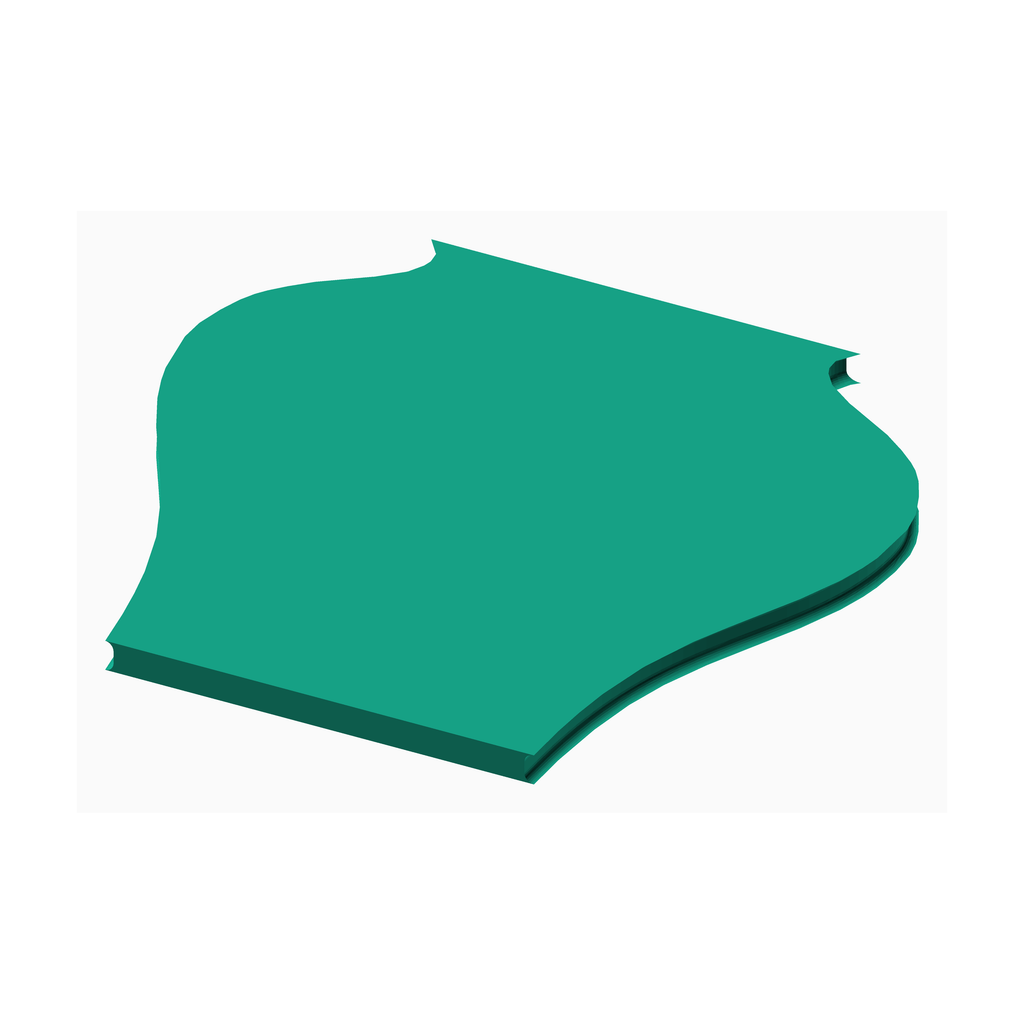 The Create Studio green clay sculpting rib tool for pottery shaping and smoothing