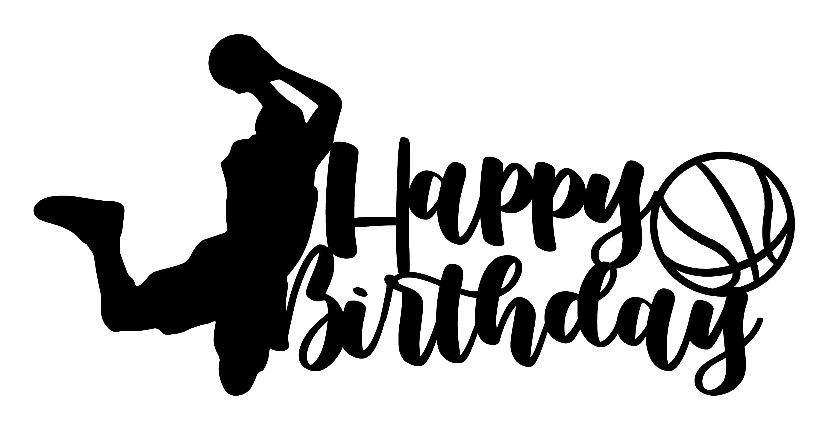 Cake Decorations - Basket Ball - Happy Birthday  - Style 2