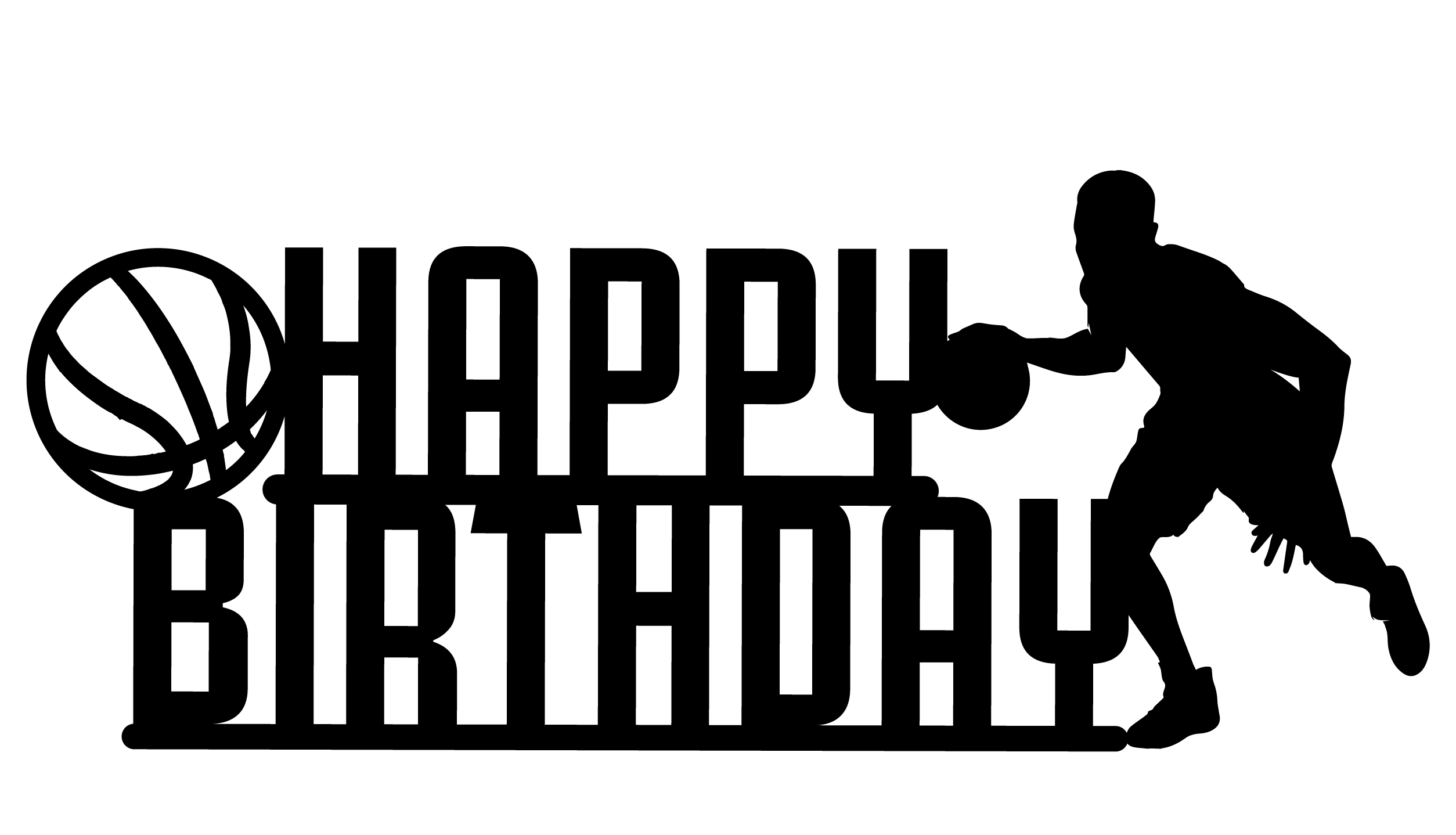 Cake Decorations - Basket Ball - Happy Birthday  - Style 1