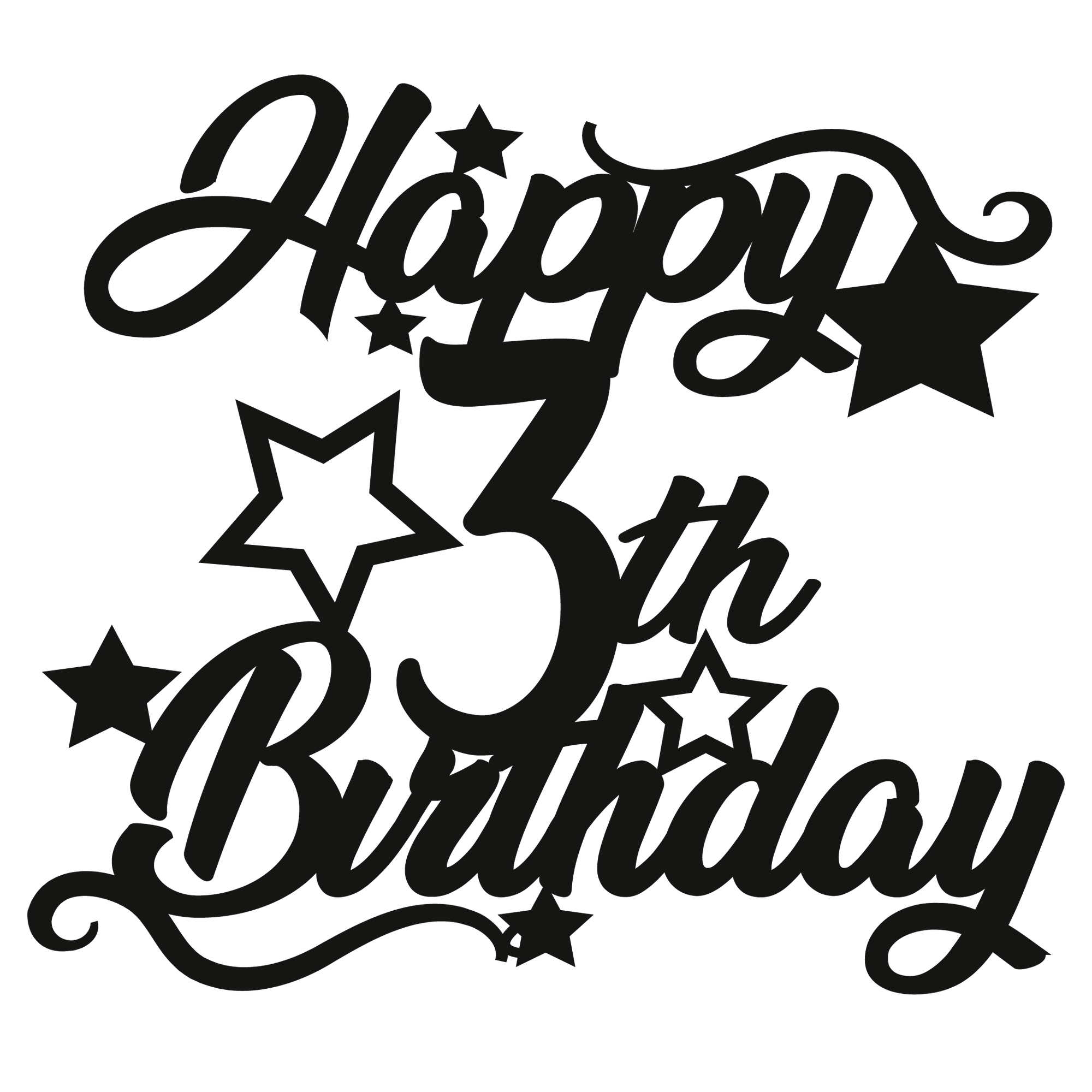 3rd Birthday - Numbered - Cake Topper - The Create Studio